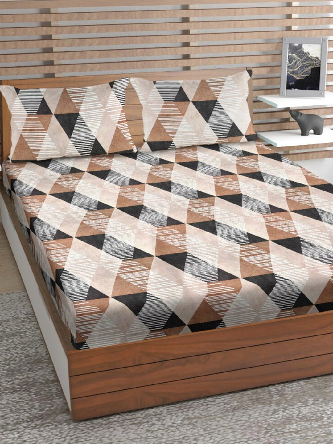 Urban Magic Black & Grey Geometric Microfiber 160 TC Queen Bedsheet With 2 Pillow Covers
Urban Magic Black & Grey Geometric Microfiber 160 TC Queen Bedsheet With 2 Pillow Covers