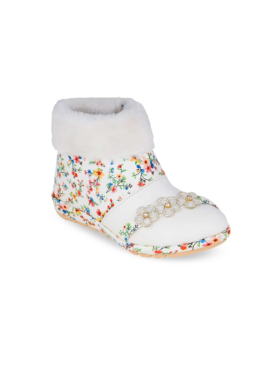 BAESD Girls Floral Printed Embellished Faux Fur Trim Flexible Anti-Slip Winter Boots, White
BAESD Girls Floral Printed Embellished Faux Fur Trim Flexible Anti-Slip Winter Boots, White