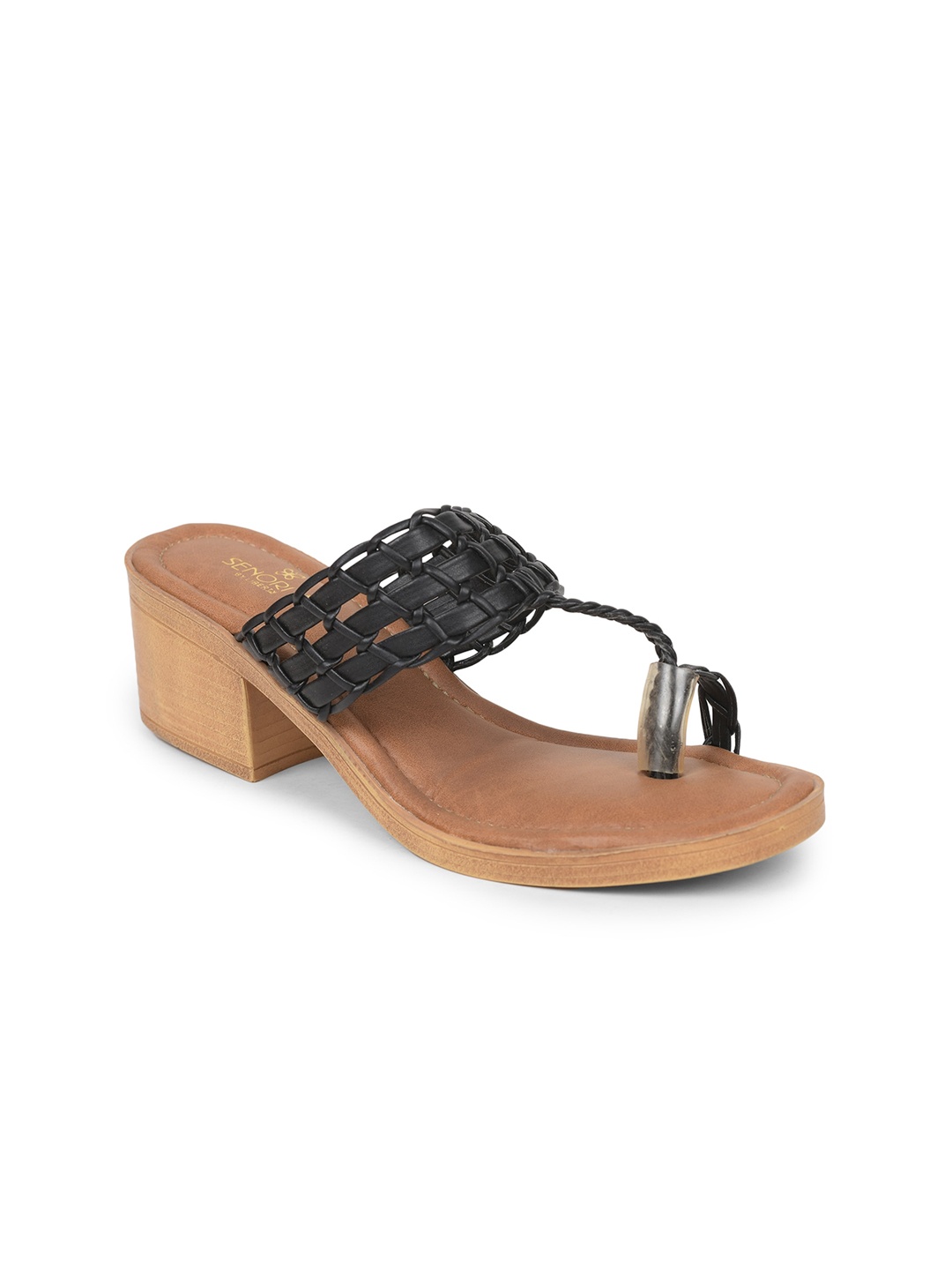 Liberty Textured Block Heels, Black