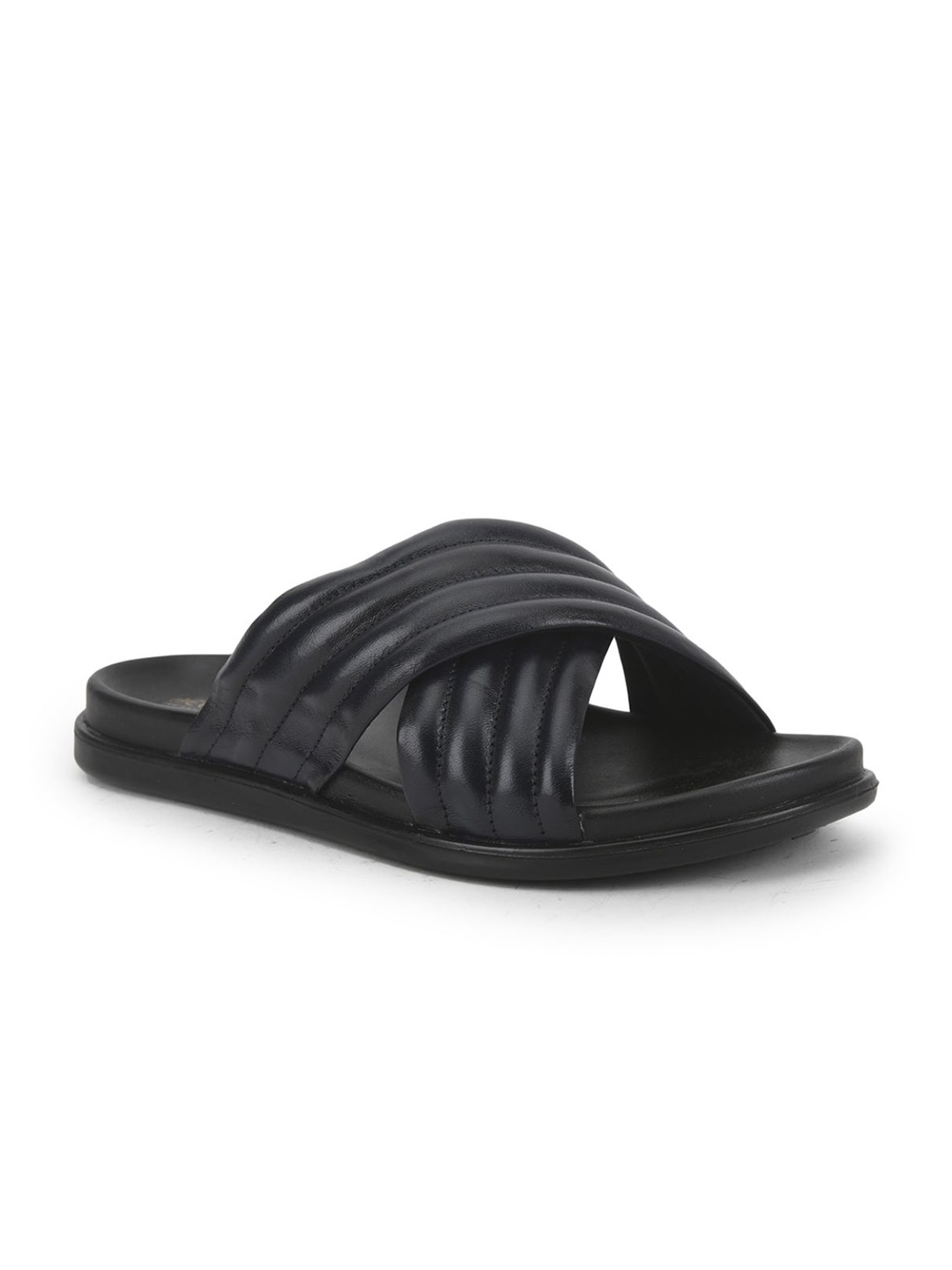 Liberty Men Leather Comfort Sandals, Navy blue