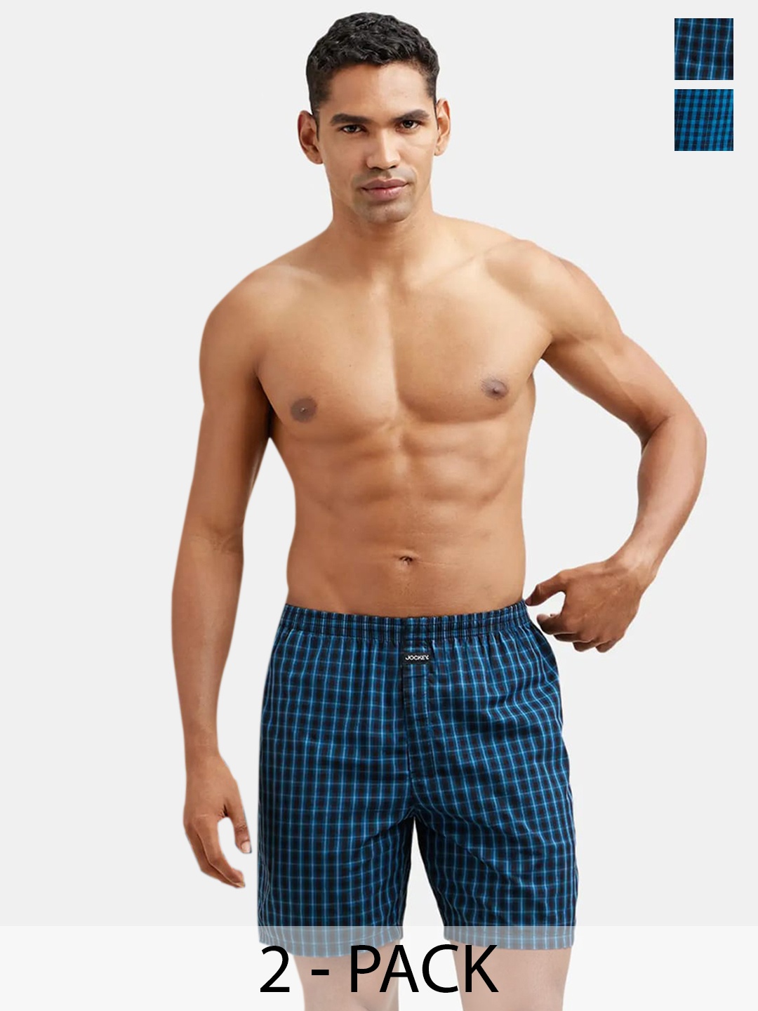 Jockey Pack Of 2 Super Combed Mercerized Cotton Woven Checkered Boxer Shorts-1223, Teal
Jockey Pack Of 2 Super Combed Mercerized Cotton Woven Checkered Boxer Shorts-1223, Teal