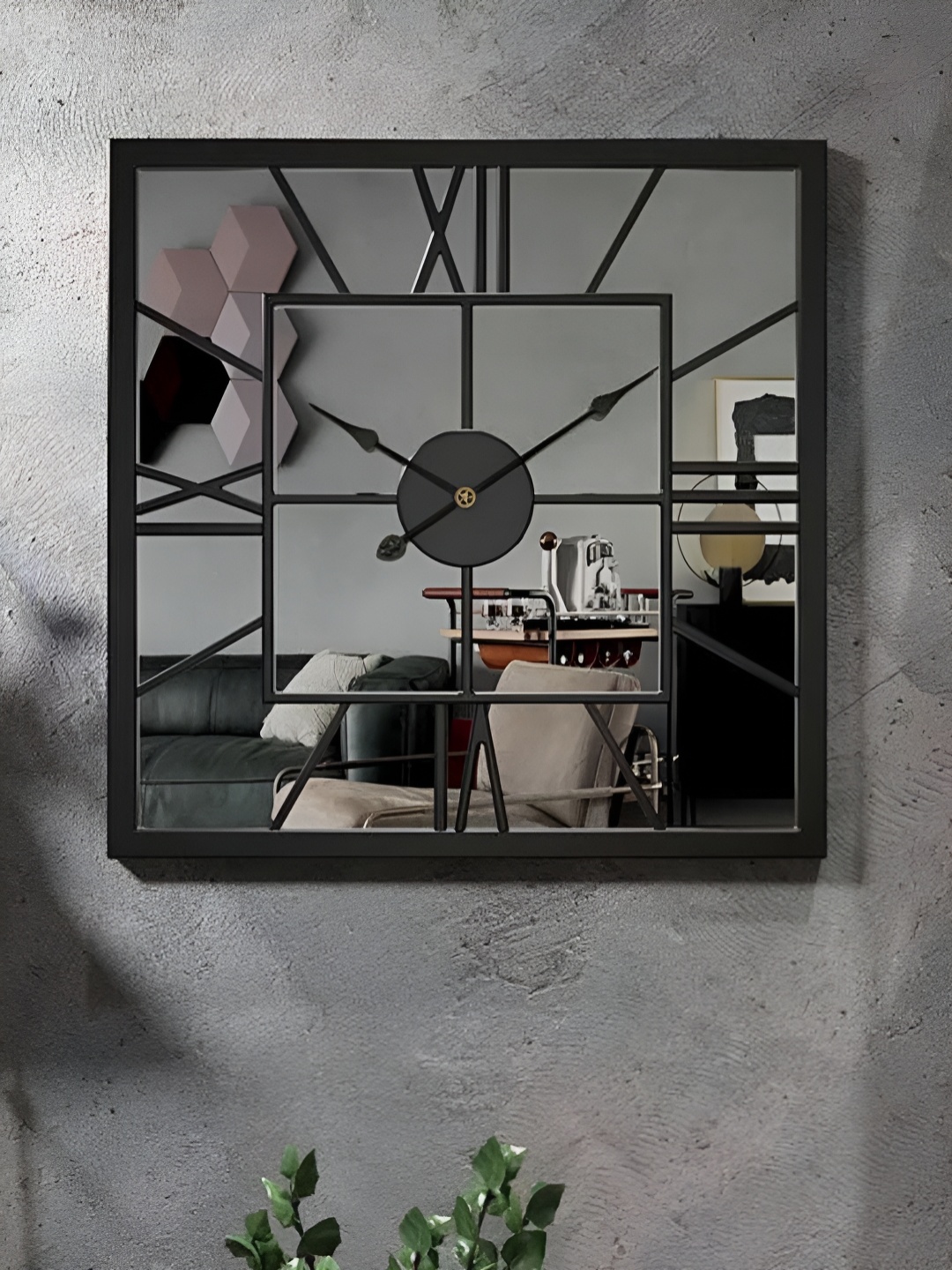 Writings On The Wall Black Square Contemporary Wall Clock