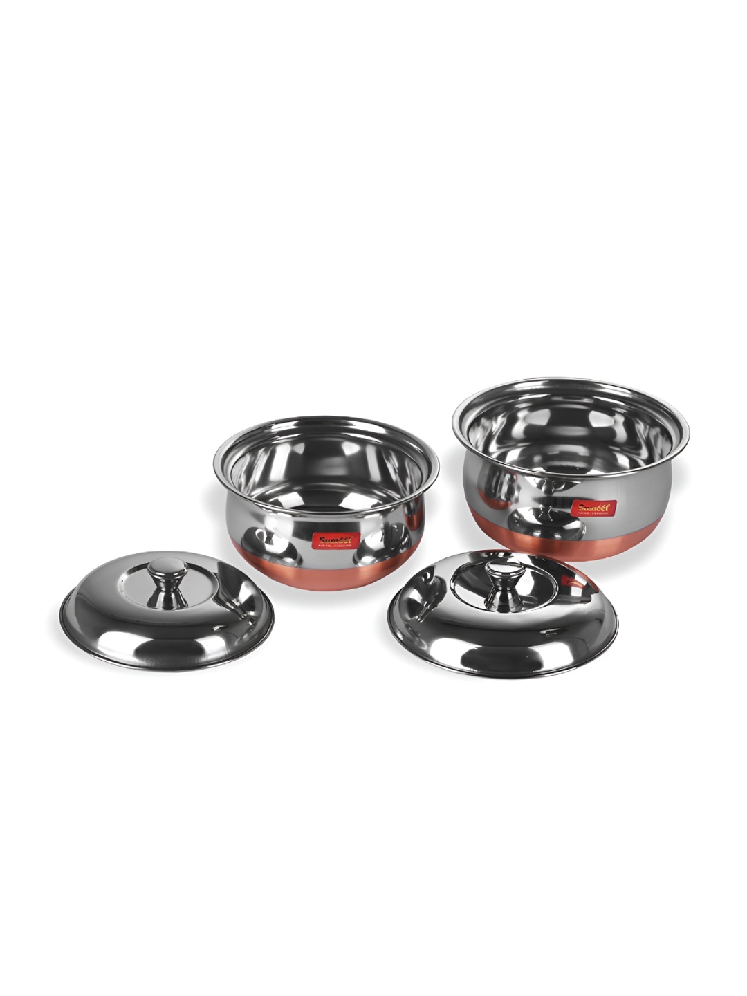 Sumeet Steel 4 pieces Stainless Steel Dishwasher Safe Cookware With Lids 1.1 Ltr 1.3 Ltr
Sumeet Steel 4 pieces Stainless Steel Dishwasher Safe Cookware With Lids 1.1 Ltr 1.3 Ltr