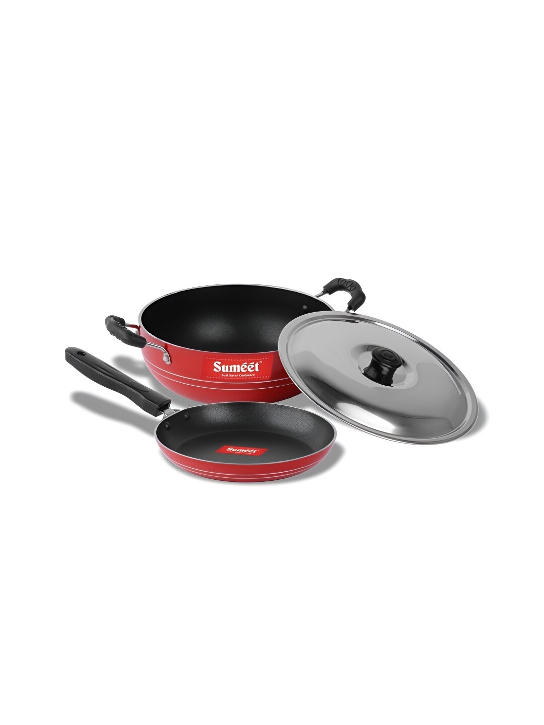 Sumeet Blush Red & Black 2 Pieces Aluminium Non stick Dishwasher Safe Cookware Set
Sumeet Blush Red & Black 2 Pieces Aluminium Non stick Dishwasher Safe Cookware Set