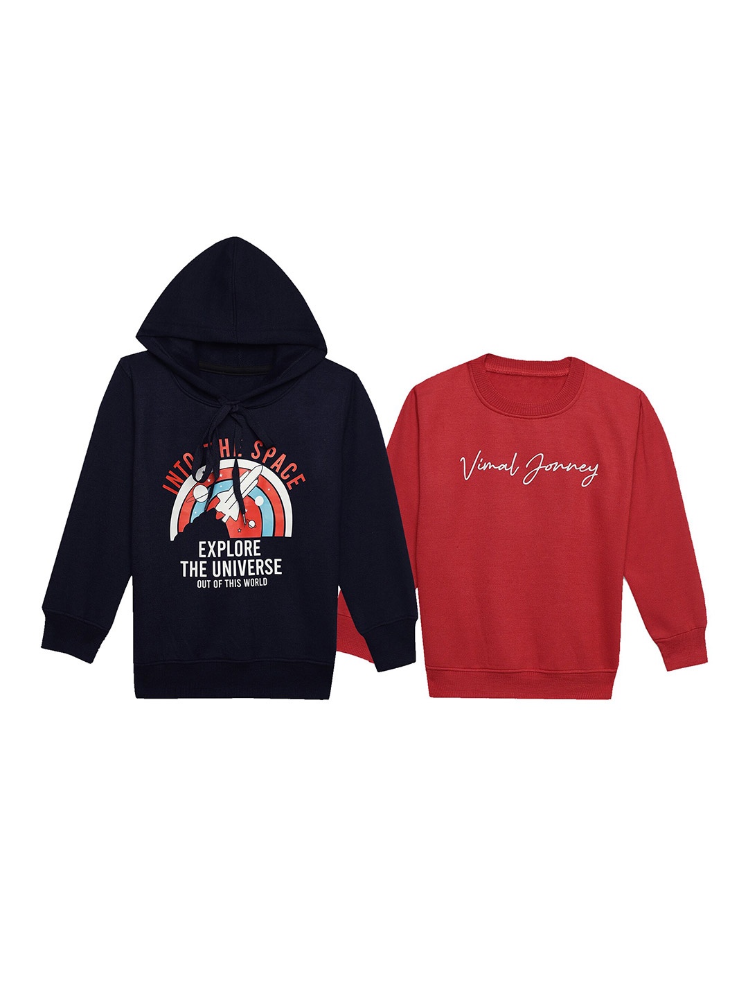 VIMAL JONNEY Kids Pack Of 2 Typography Printed Cotton Fleece Pullover Sweatshirts, Navy blue
VIMAL JONNEY Kids Pack Of 2 Typography Printed Cotton Fleece Pullover Sweatshirts, Navy blue