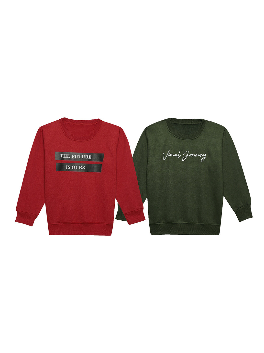 VIMAL JONNEY Kids Pack Of 2 Typography Printed Cotton Fleece Pullover Sweatshirts, Red
VIMAL JONNEY Kids Pack Of 2 Typography Printed Cotton Fleece Pullover Sweatshirts, Red