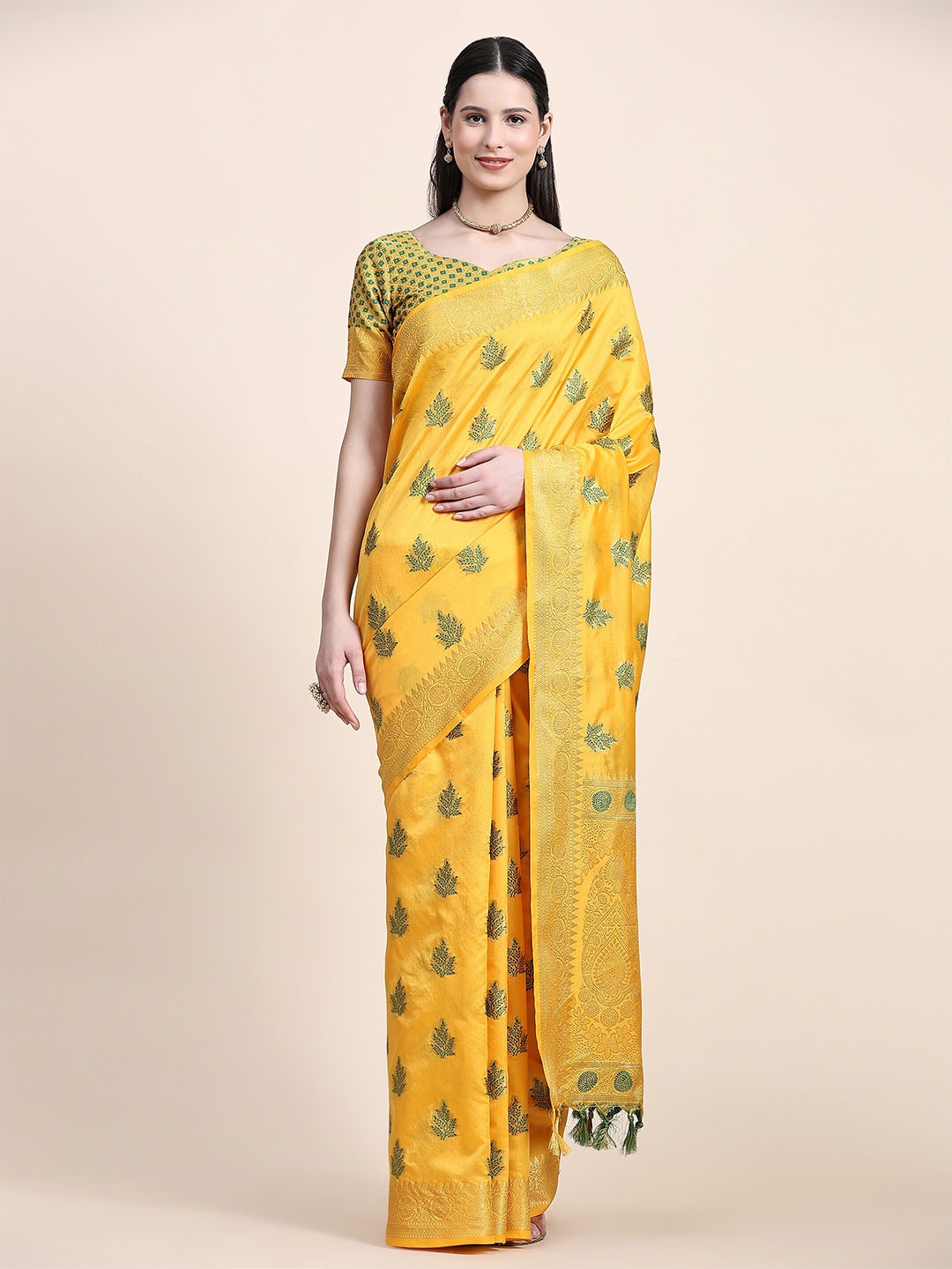 Ekta Textiles Ethnic Motifs Woven Design Zari Detailed Pure Silk Banarasi Saree, Yellow
Ekta Textiles Ethnic Motifs Woven Design Zari Detailed Pure Silk Banarasi Saree, Yellow