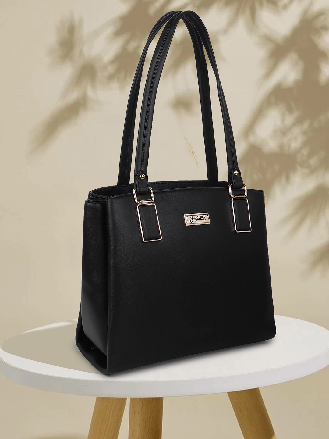 YOYOWING Structured Shoulder Bag, Black
