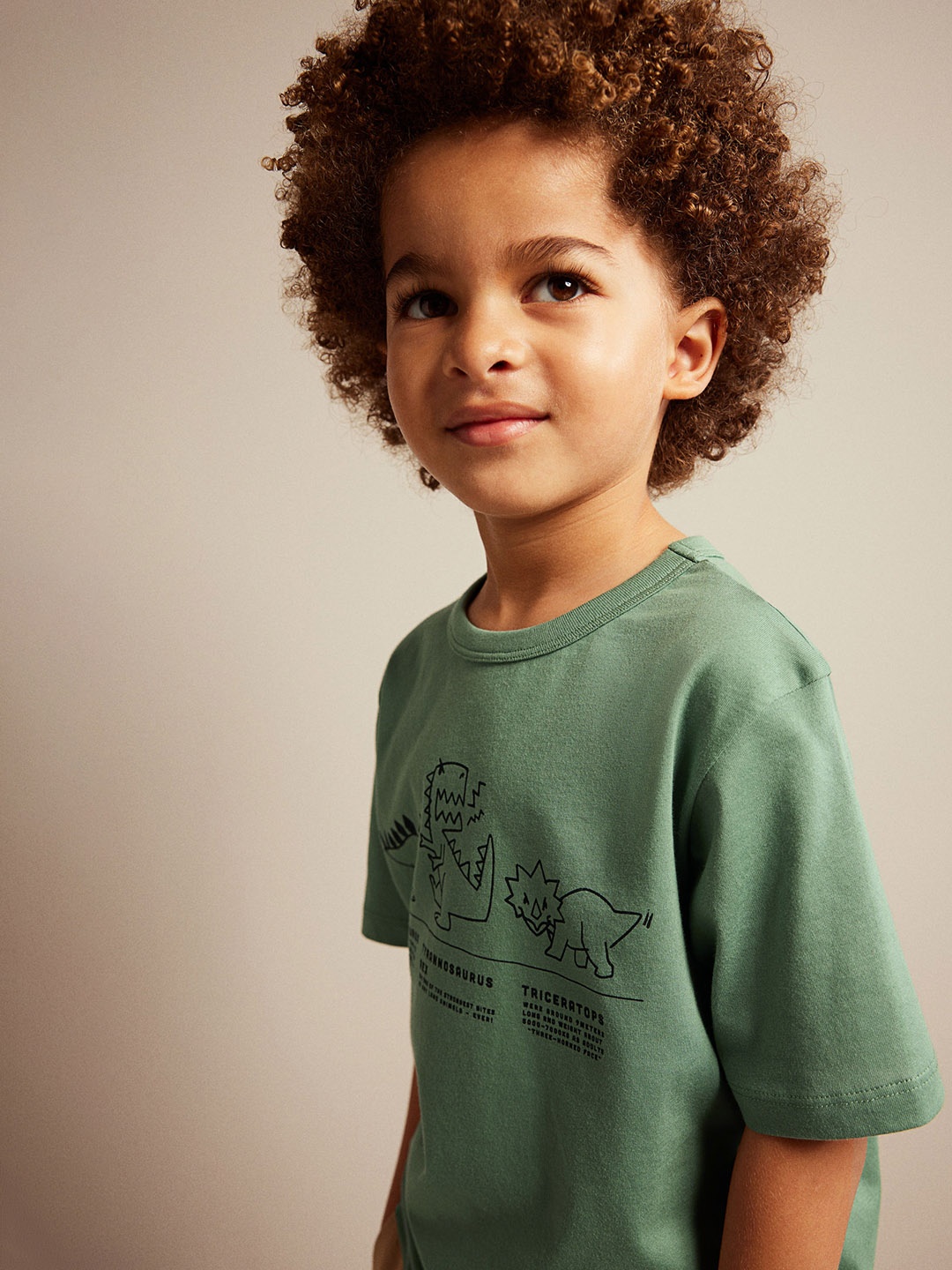 H&M Printed T-Shirt, Green