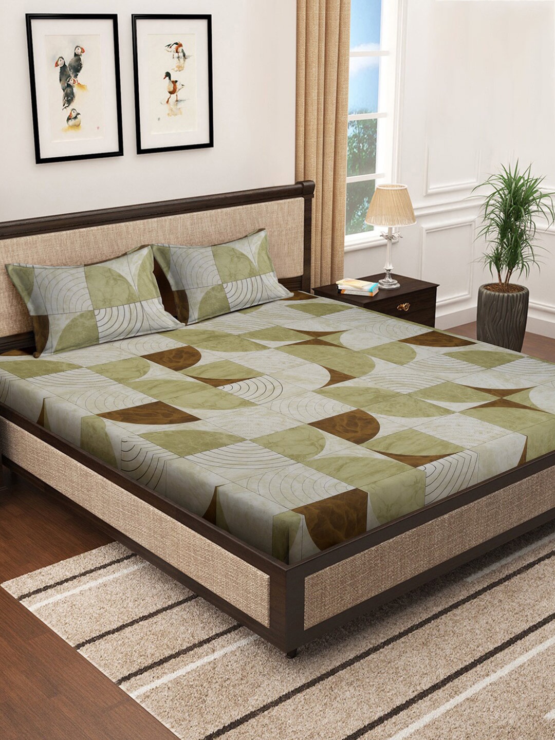 KLOTTHE Olive & Brown Printed 400 TC Pure Cotton Super King Bedsheets with 2 Pillow Cover
KLOTTHE Olive & Brown Printed 400 TC Pure Cotton Super King Bedsheets with 2 Pillow Cover