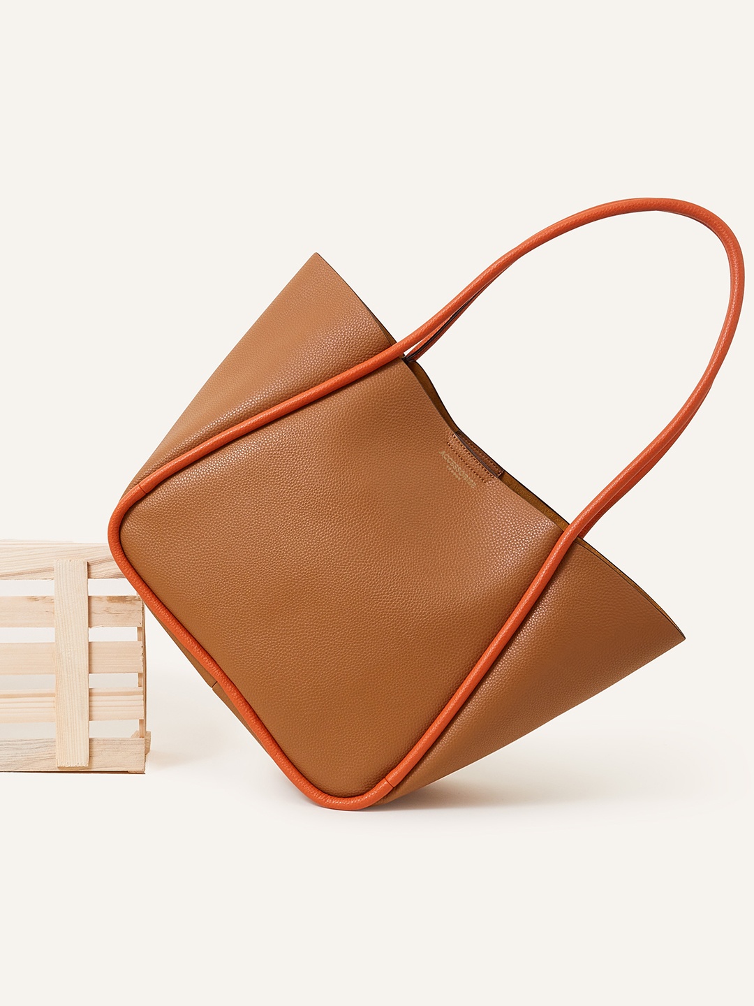 Accessorize Textured Structured Faux Leather Contrast Piping Shoulder Bag, Tan
Accessorize Textured Structured Faux Leather Contrast Piping Shoulder Bag, Tan
