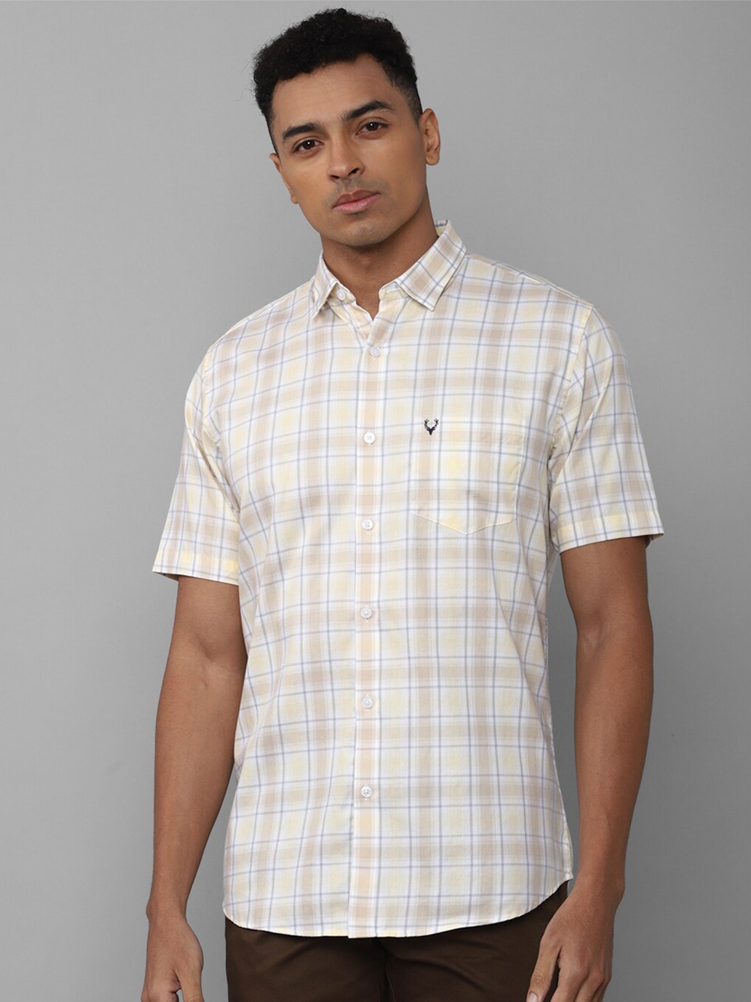 Allen Solly Tartan Checks Spread Collar Long Sleeve Slim Fit Cotton Casual Shirt, Cream
Allen Solly Tartan Checks Spread Collar Long Sleeve Slim Fit Cotton Casual Shirt, Cream