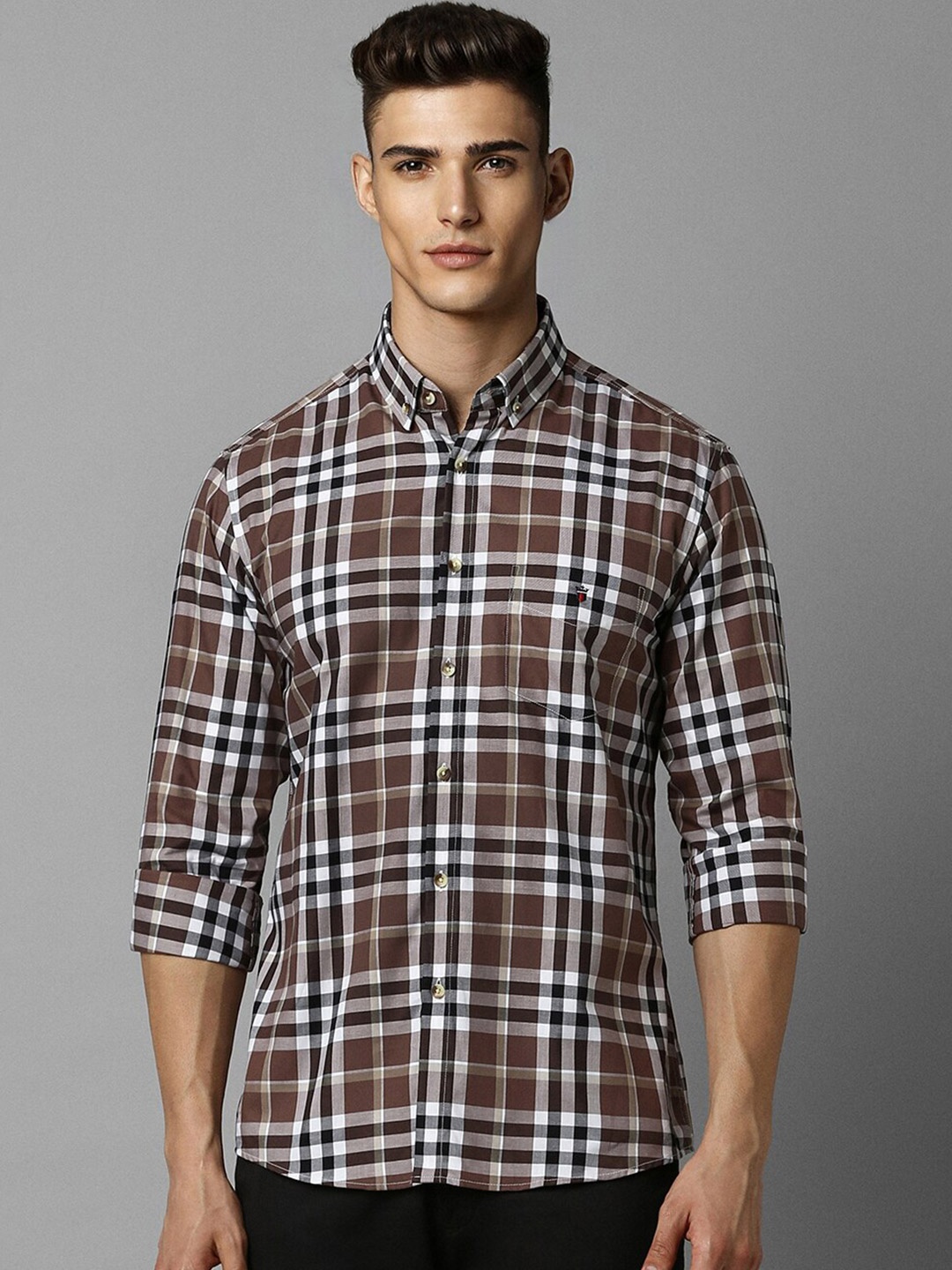 Louis Philippe Sport Slim Fit Tartan Checked Button-Down Collar Pure Cotton Casual Shirt, Brown
Louis Philippe Sport Slim Fit Tartan Checked Button-Down Collar Pure Cotton Casual Shirt, Brown