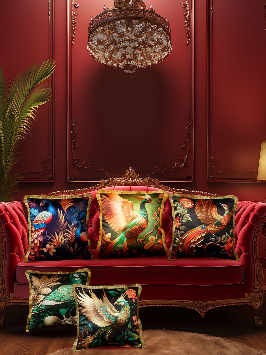 THE WHITE INK DECOR Tropical Elegence Green 5 Pieces Floral Satin Square Cushion Covers
THE WHITE INK DECOR Tropical Elegence Green 5 Pieces Floral Satin Square Cushion Covers