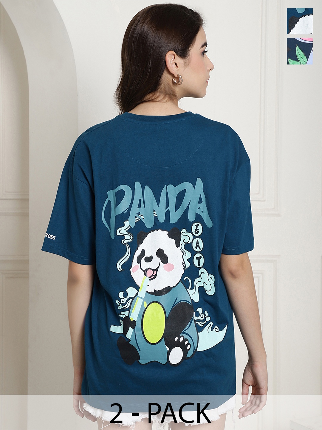 Fabflee Pack Of 2 Graphic Printed Drop-Shoulder Sleeves Cotton Oversized T-shirt, Blue
Fabflee Pack Of 2 Graphic Printed Drop-Shoulder Sleeves Cotton Oversized T-shirt, Blue