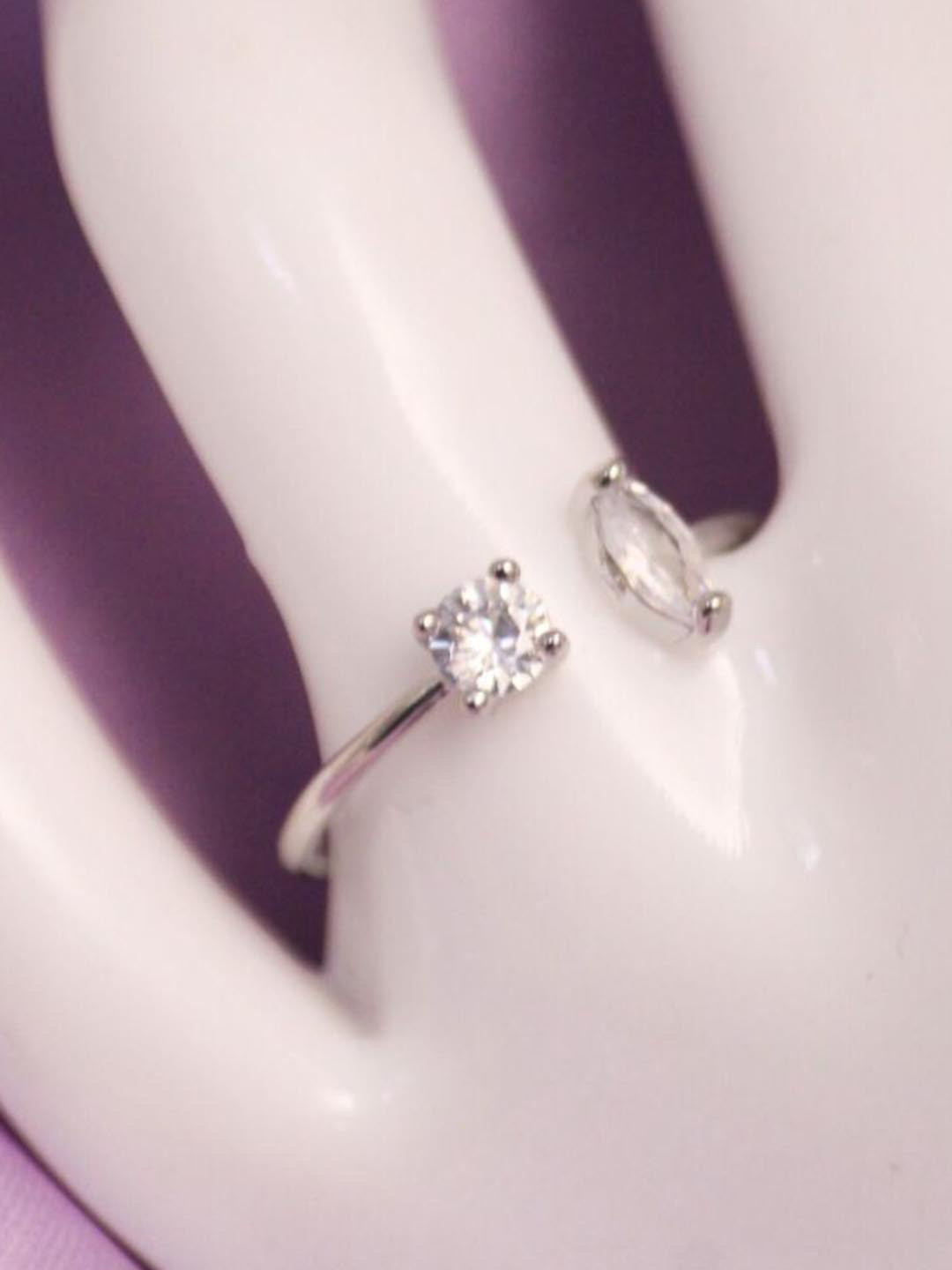 DressBerry Stone-Studded Finger Ring, Silver 
DressBerry Stone-Studded Finger Ring, Silver