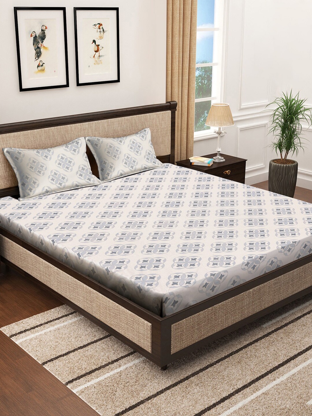 KLOTTHE Grey & Off White 400 TC Pure Cotton Double King Bedsheet With 2 Pillow Covers
KLOTTHE Grey & Off White 400 TC Pure Cotton Double King Bedsheet With 2 Pillow Covers