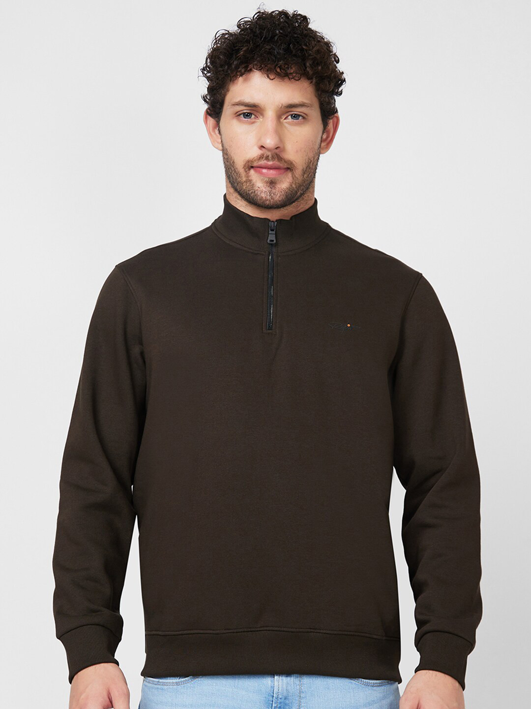 SPYKAR High Neck Long Sleeves Sweatshirt, Green 
SPYKAR High Neck Long Sleeves Sweatshirt, Green