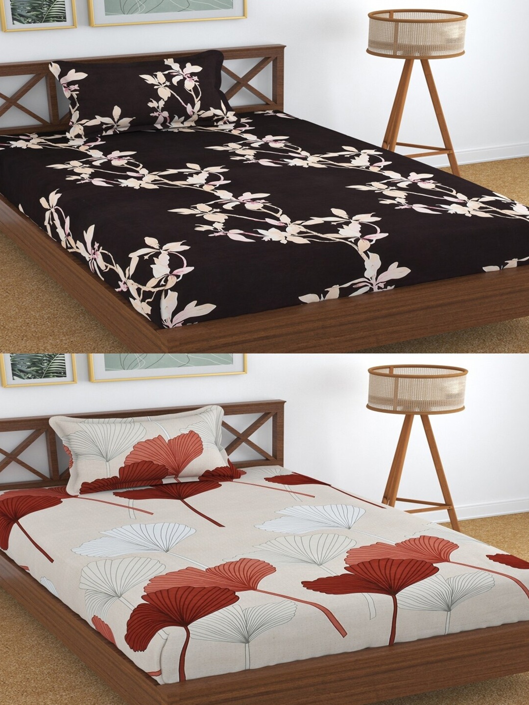 Aura Coffe Brown & White 2 Pcs 180 TC Floral Single Bedsheets with 2 Pillow Covers, Coffee brown
Aura Coffe Brown & White 2 Pcs 180 TC Floral Single Bedsheets with 2 Pillow Covers, Coffee brown