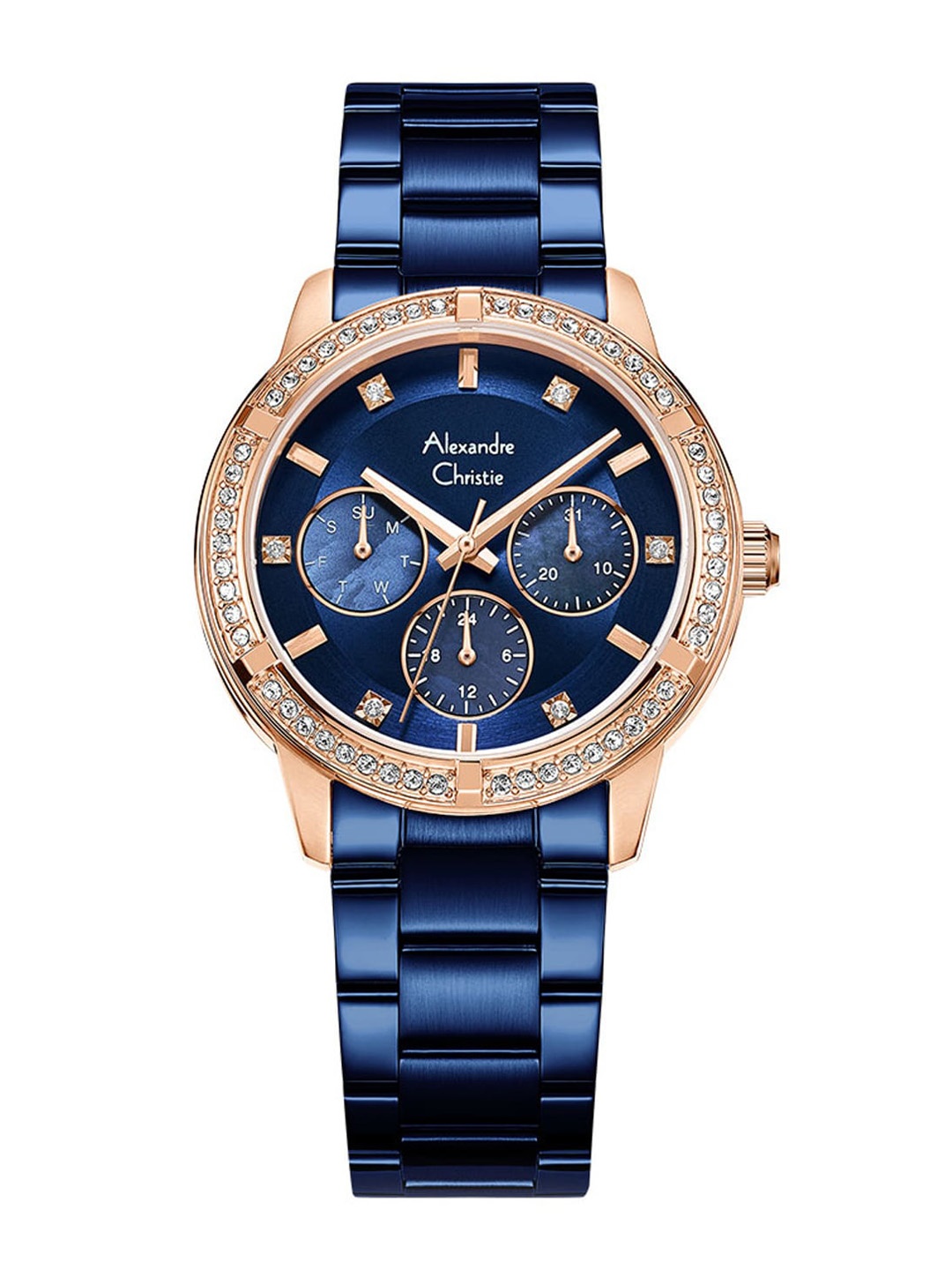 Alexandre Christie Women Water Resistance Multifunction Analogue Watch 2A45BFBURBU, Blue
Alexandre Christie Women Water Resistance Multifunction Analogue Watch 2A45BFBURBU, Blue