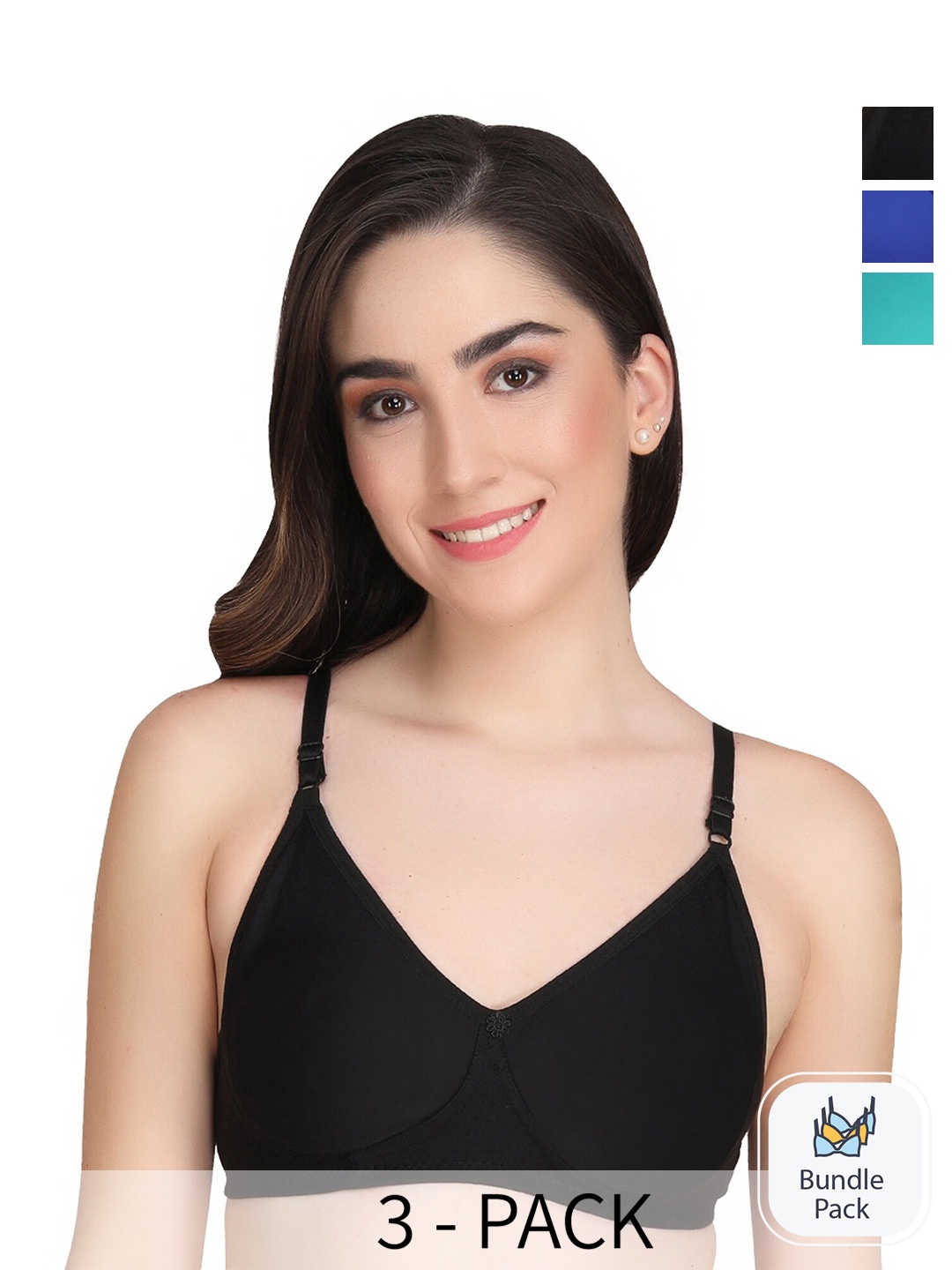 Liigne Pack Of 3 Full Coverage Lightly Padded Seamless Everyday Bra With All Day Comfort, Blue
Liigne Pack Of 3 Full Coverage Lightly Padded Seamless Everyday Bra With All Day Comfort, Blue