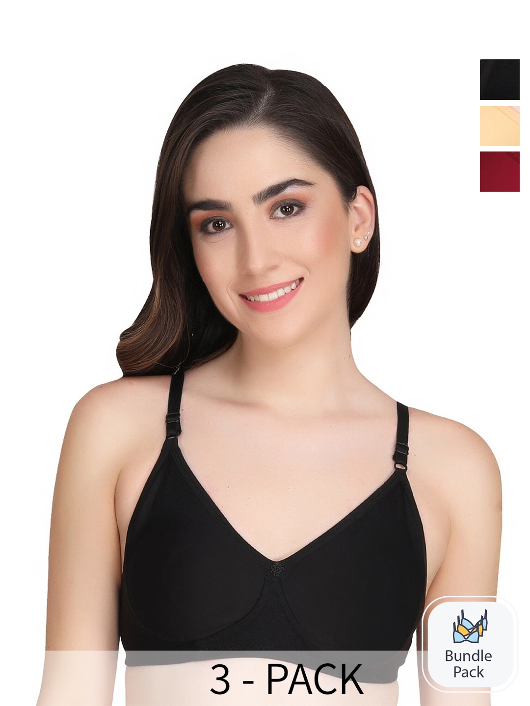 Liigne Pack Of 3 Full Coverage Lightly Padded Seamless Everyday Bra With All Day Comfort, Red
Liigne Pack Of 3 Full Coverage Lightly Padded Seamless Everyday Bra With All Day Comfort, Red