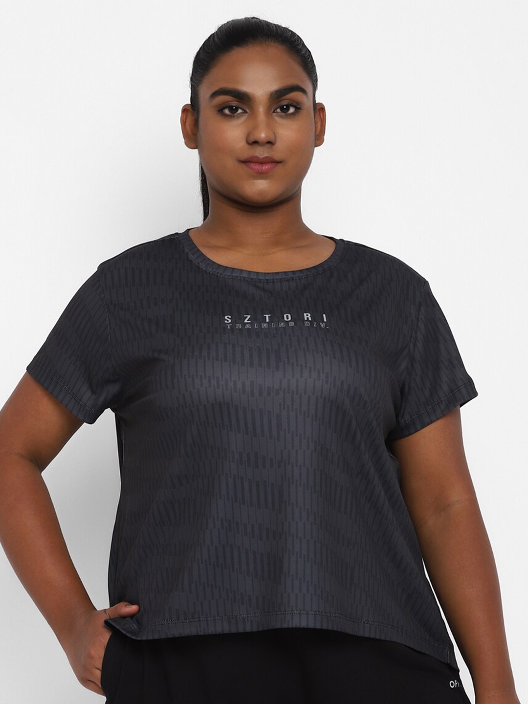 Sztori Plus Size Active Wear Typography Printed Round Neck Regular Fit T-shirt, Black
Sztori Plus Size Active Wear Typography Printed Round Neck Regular Fit T-shirt, Black
