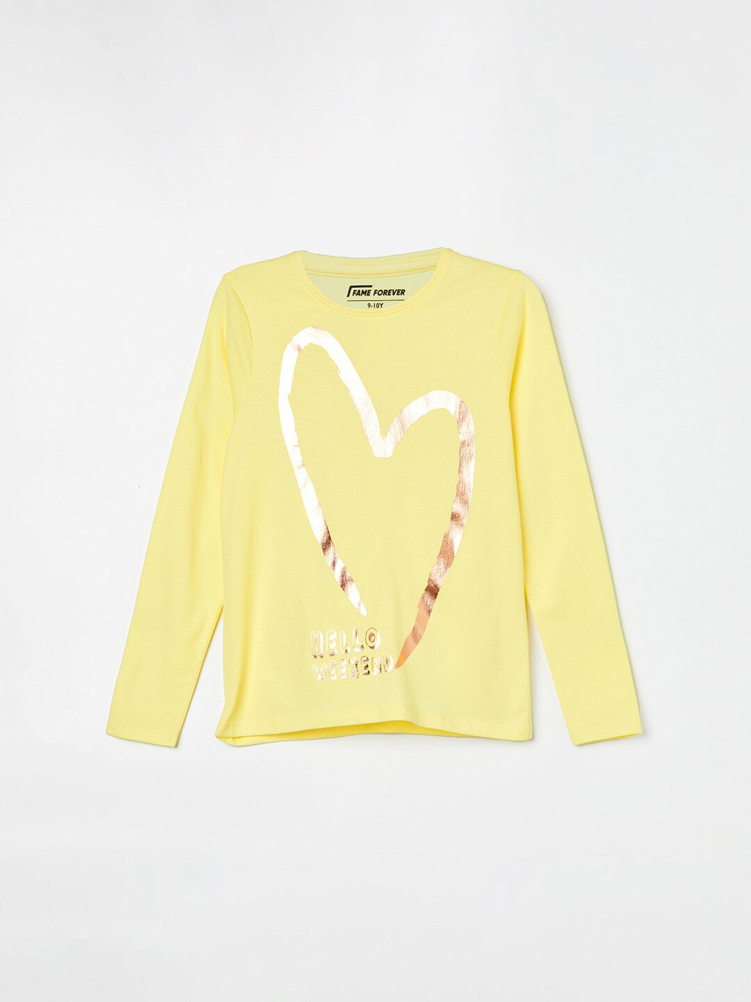 Fame Forever by Lifestyle Girls Graphic Printed Long Sleeves Cotton T-shirt, Yellow
Fame Forever by Lifestyle Girls Graphic Printed Long Sleeves Cotton T-shirt, Yellow
