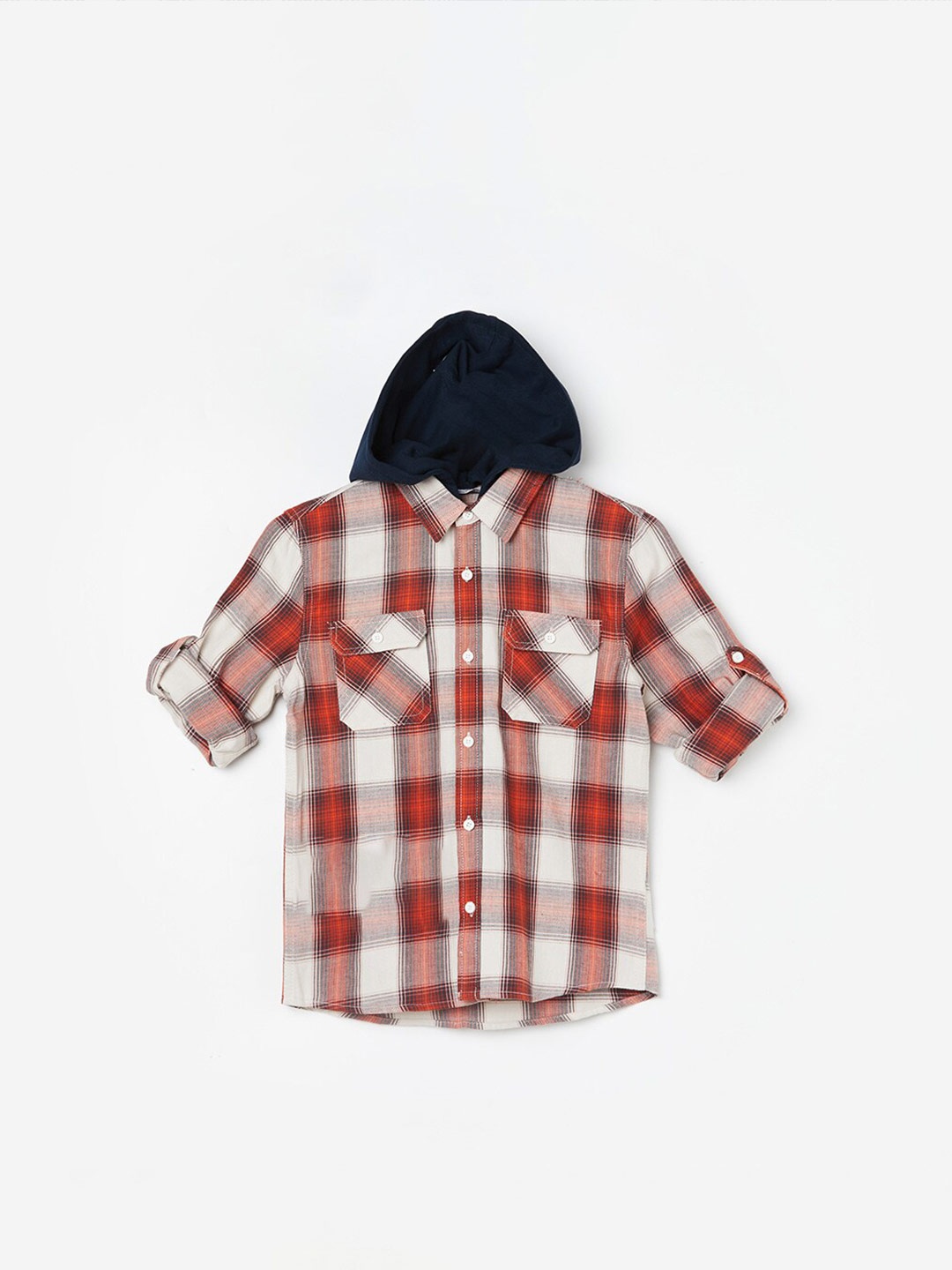 Fame Forever by Lifestyle Boys Tartan Checked Hooded Pure Cotton Casual Shirt, Orange
Fame Forever by Lifestyle Boys Tartan Checked Hooded Pure Cotton Casual Shirt, Orange