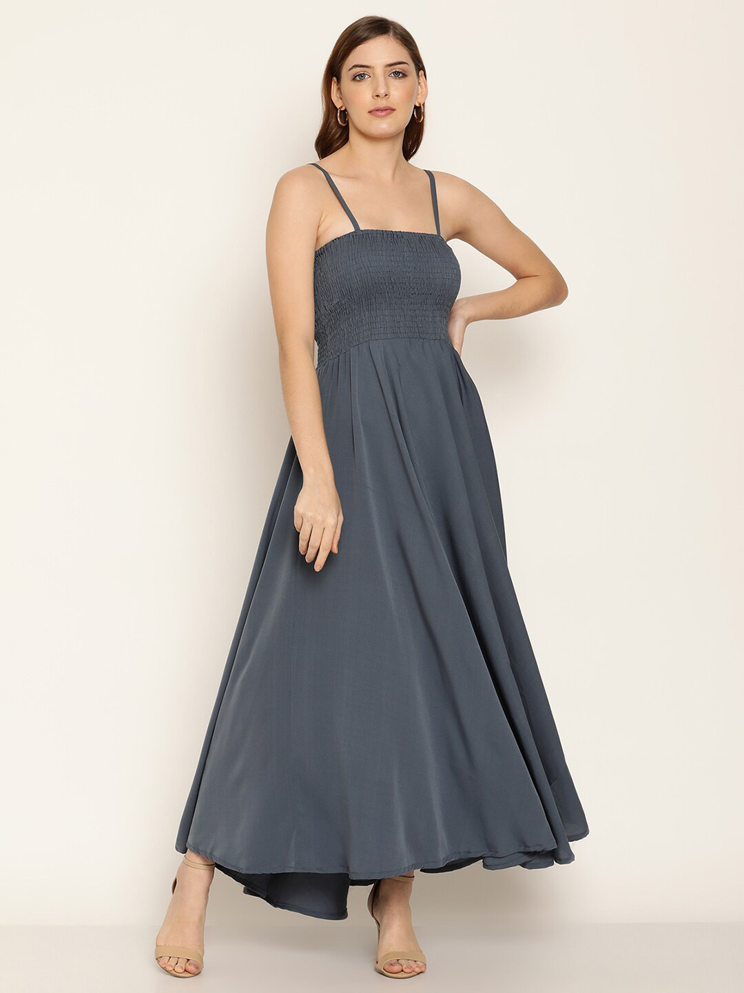 BAESD Smocked A Line Midi Dress, Grey
BAESD Smocked A Line Midi Dress, Grey