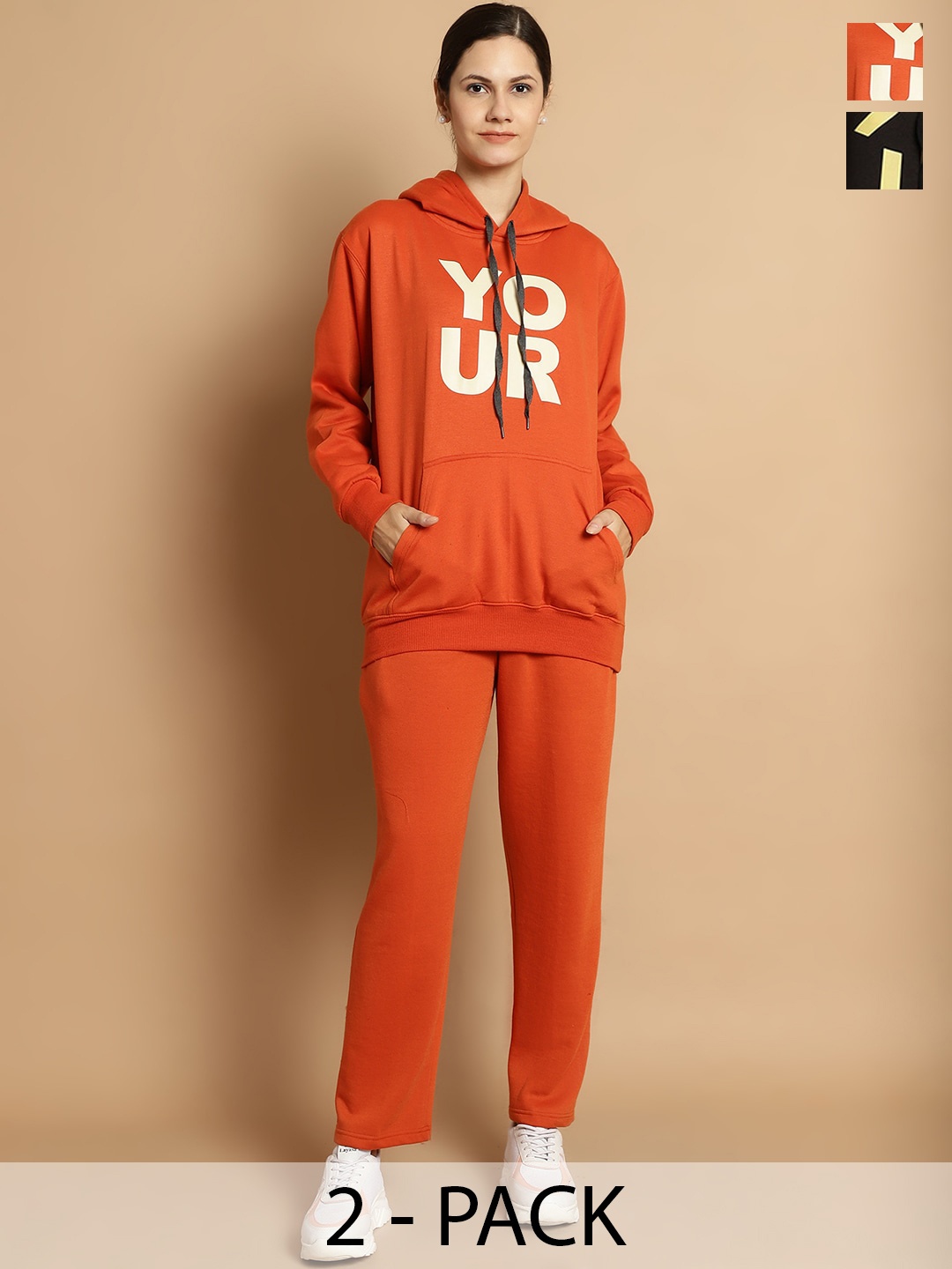 VIMAL JONNEY Pack of 2 Typography Printed Hooded Fleece & Cotton Tracksuits, Rust
VIMAL JONNEY Pack of 2 Typography Printed Hooded Fleece & Cotton Tracksuits, Rust