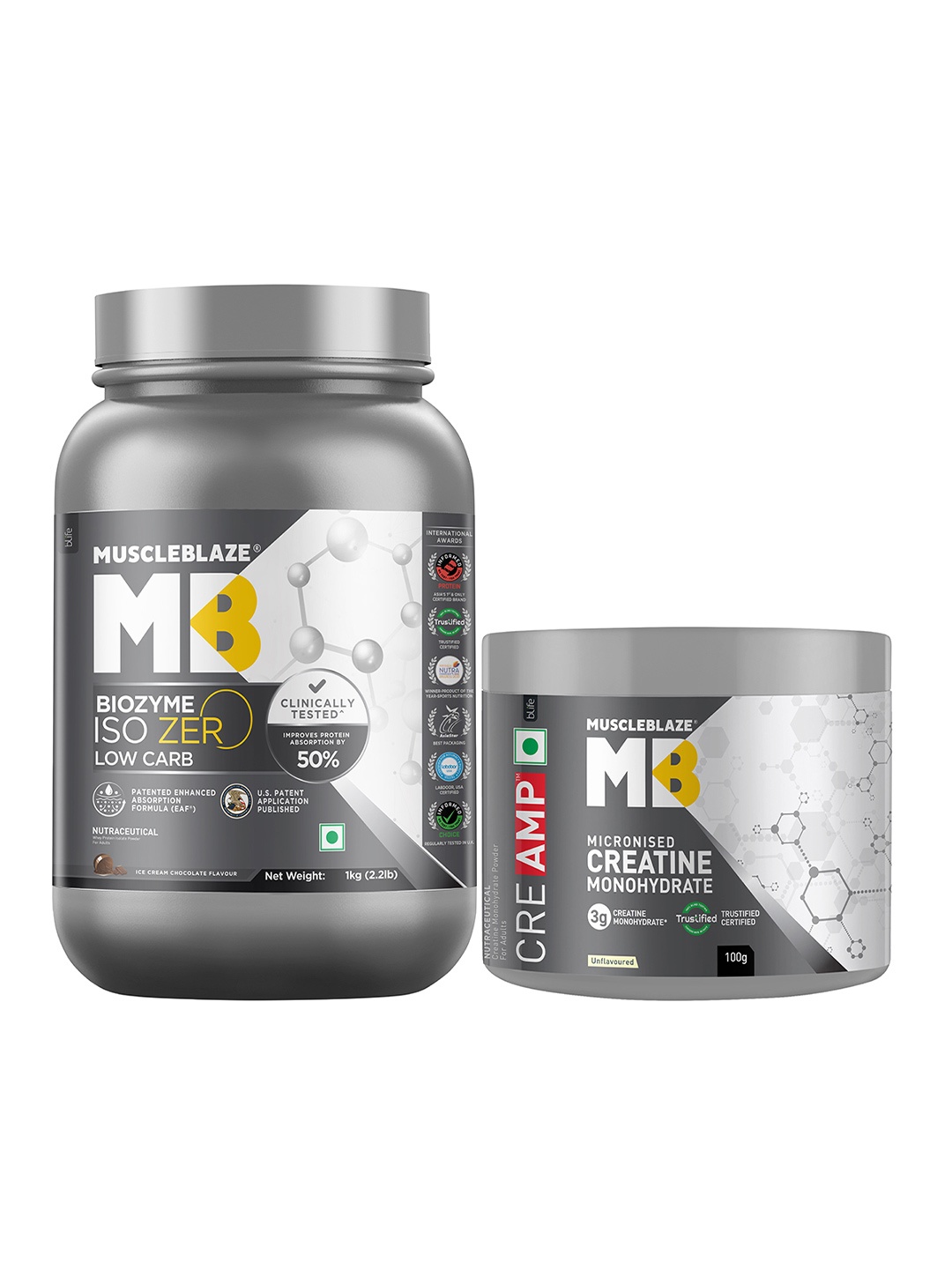 MuscleBlaze MuscleBlaze Biozyme Iso-Zero Proteins & Creatine Monohydrate-1.1 kg, Brown
MuscleBlaze MuscleBlaze Biozyme Iso-Zero Proteins & Creatine Monohydrate-1.1 kg, Brown