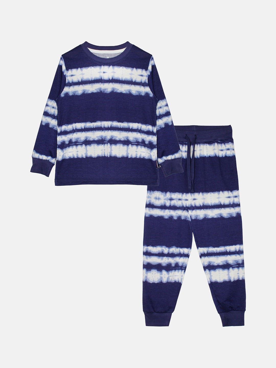 KiddoPanti Girls Tie and Dye Printed Round Neck Long Sleeves Pure Cotton Night suit, Navy blue
KiddoPanti Girls Tie and Dye Printed Round Neck Long Sleeves Pure Cotton Night suit, Navy blue