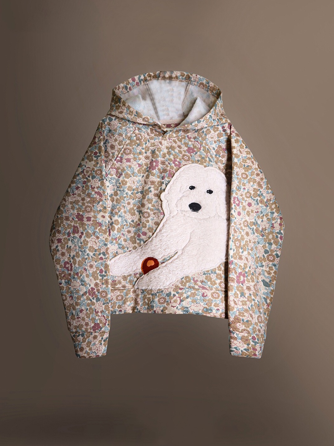 Cherry Crumble Kids Floral Printed Applique Detail Hooded Pullover Sweatshirt, Beige
Cherry Crumble Kids Floral Printed Applique Detail Hooded Pullover Sweatshirt, Beige