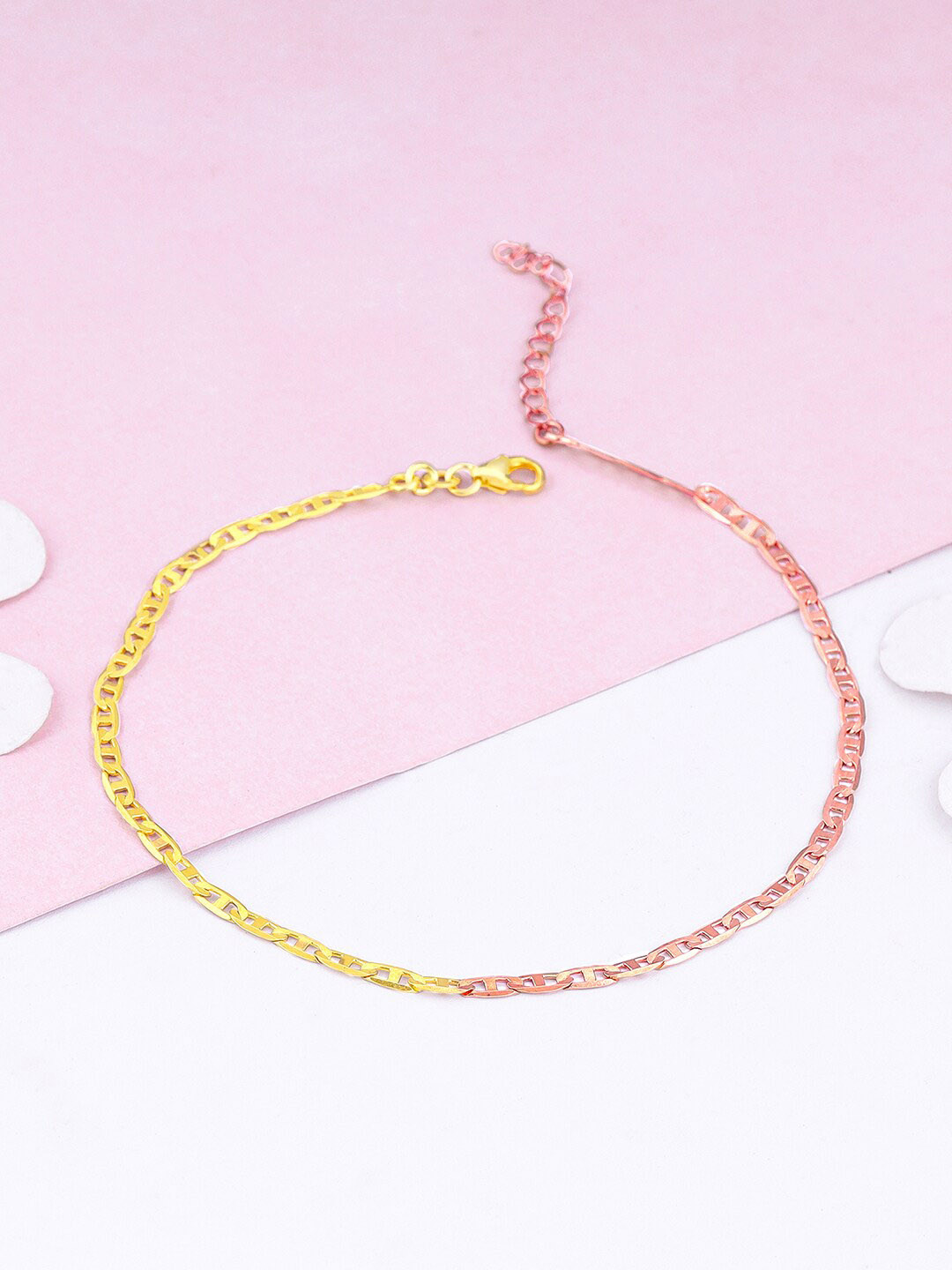 GIVA Rose Gold & Gold Plated Marine Chain Anklet 
GIVA Rose Gold & Gold Plated Marine Chain Anklet