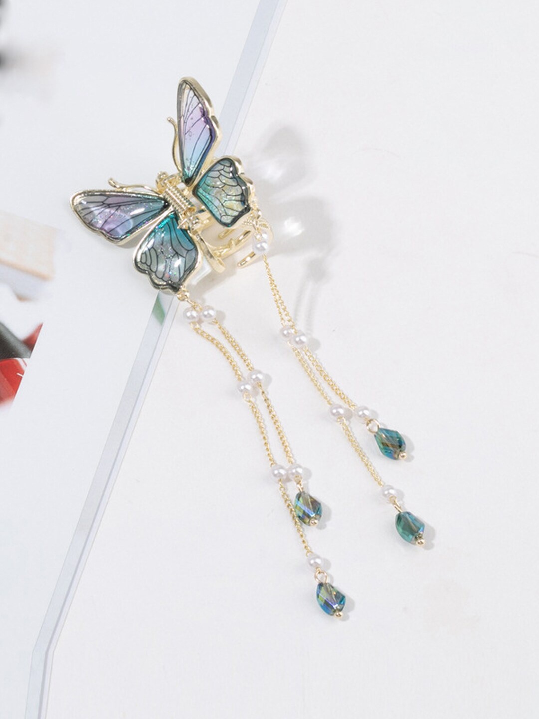 FIMBUL Women Multicoloured Claw Clip, Gold