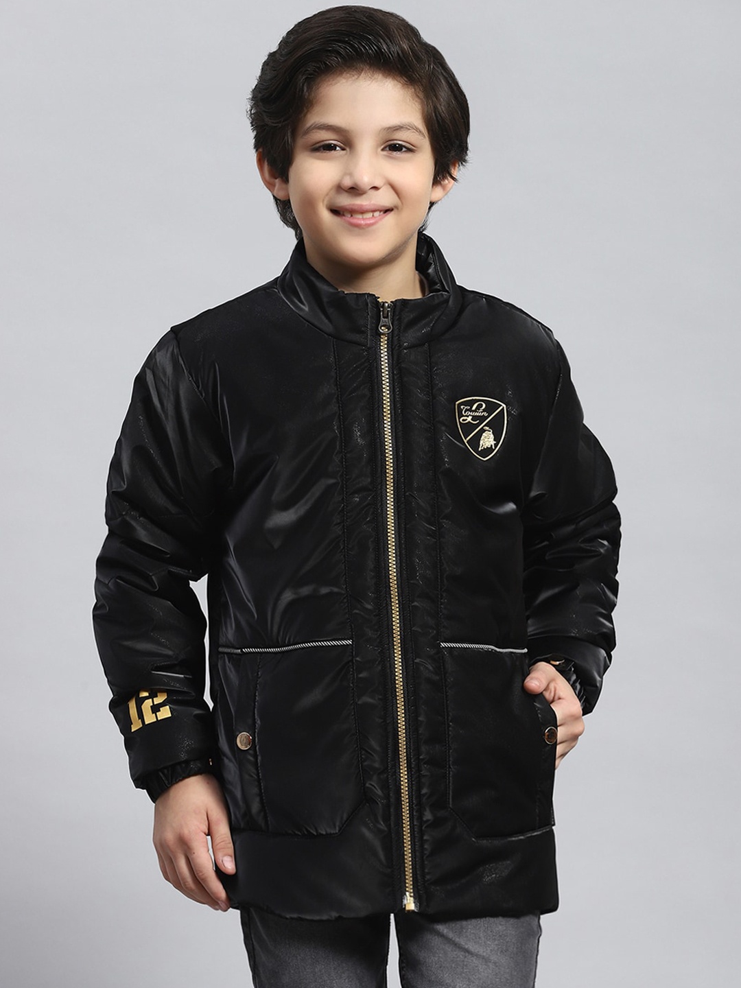Monte Carlo Boys Mock Collar Long Sleeve Zip Detail Lightweight Padded Jacket, Black
Monte Carlo Boys Mock Collar Long Sleeve Zip Detail Lightweight Padded Jacket, Black