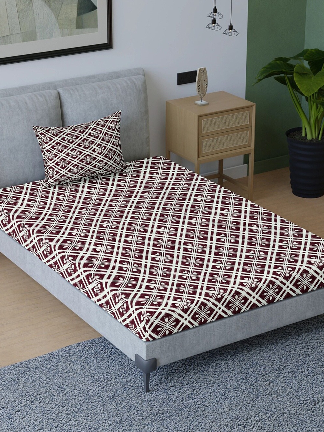 Aura Maroon& White Ethnic Motifs Cotton 200 TC Queen Bedsheet with 2 Pillow Covers
Aura Maroon& White Ethnic Motifs Cotton 200 TC Queen Bedsheet with 2 Pillow Covers