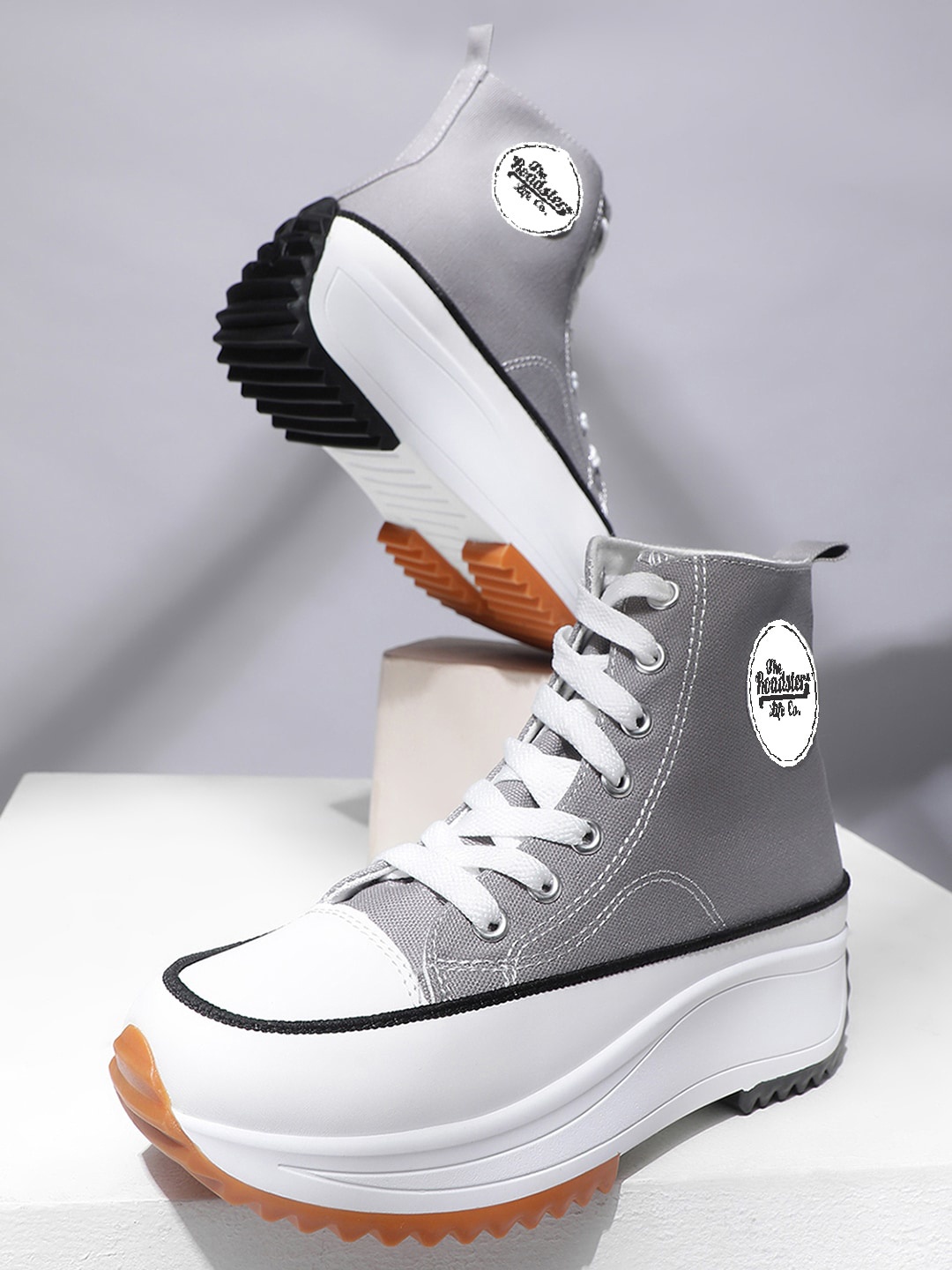 The Roadster Lifestyle Co. Women Grey Mid -Top Lightweight Canvas Flatform Sneakers
The Roadster Lifestyle Co. Women Grey Mid -Top Lightweight Canvas Flatform Sneakers
