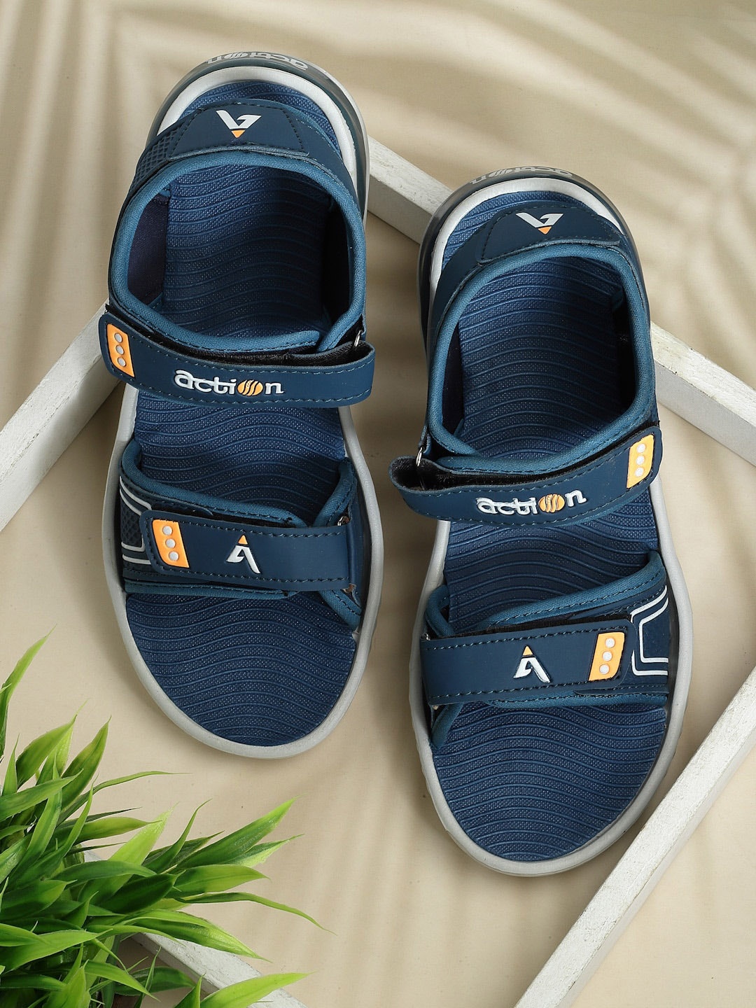 Action Men Textured Sports Sandals, Teal