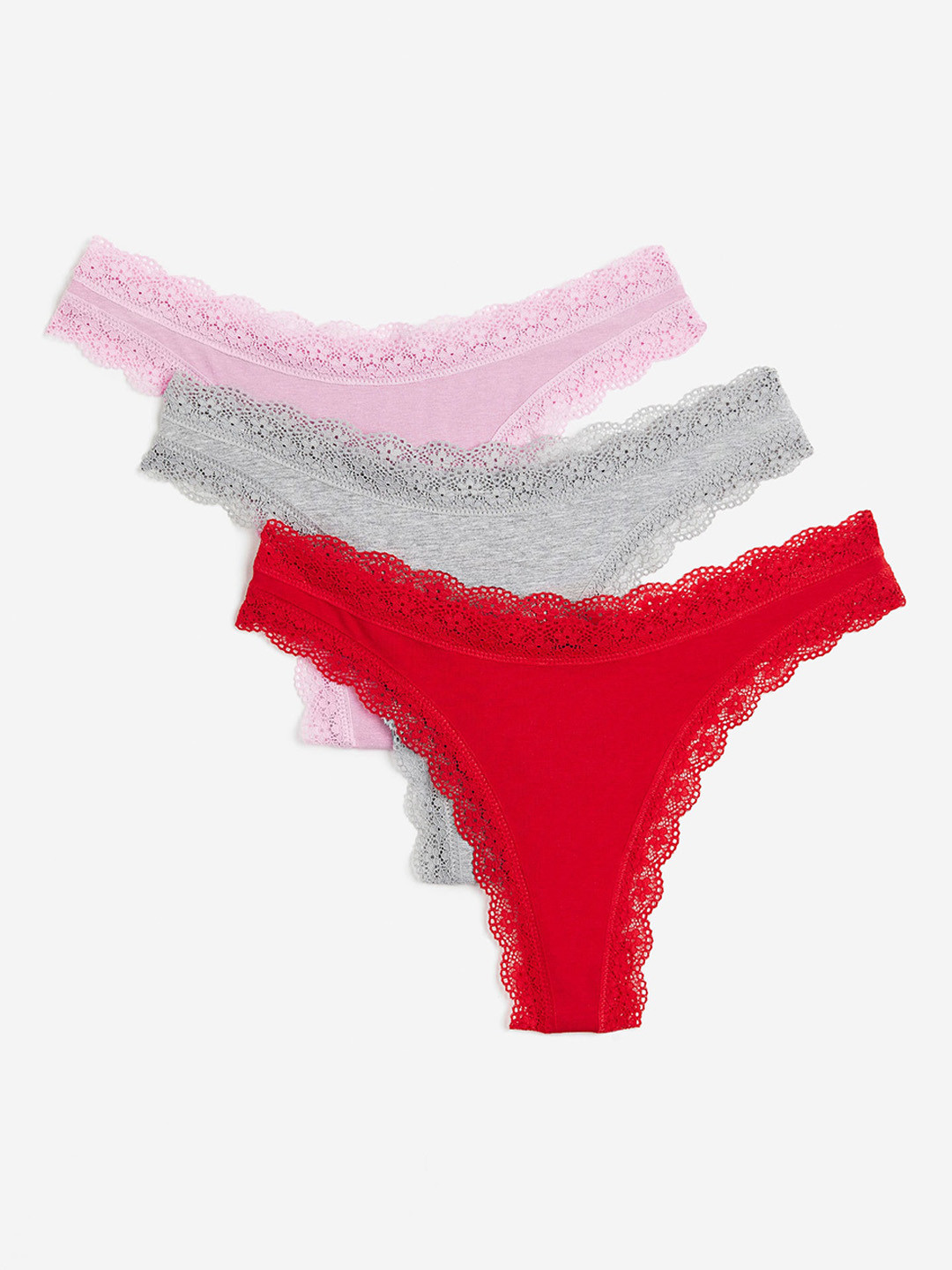 H&M 3-Pack Cotton Thong Briefs, Grey
H&M 3-Pack Cotton Thong Briefs, Grey