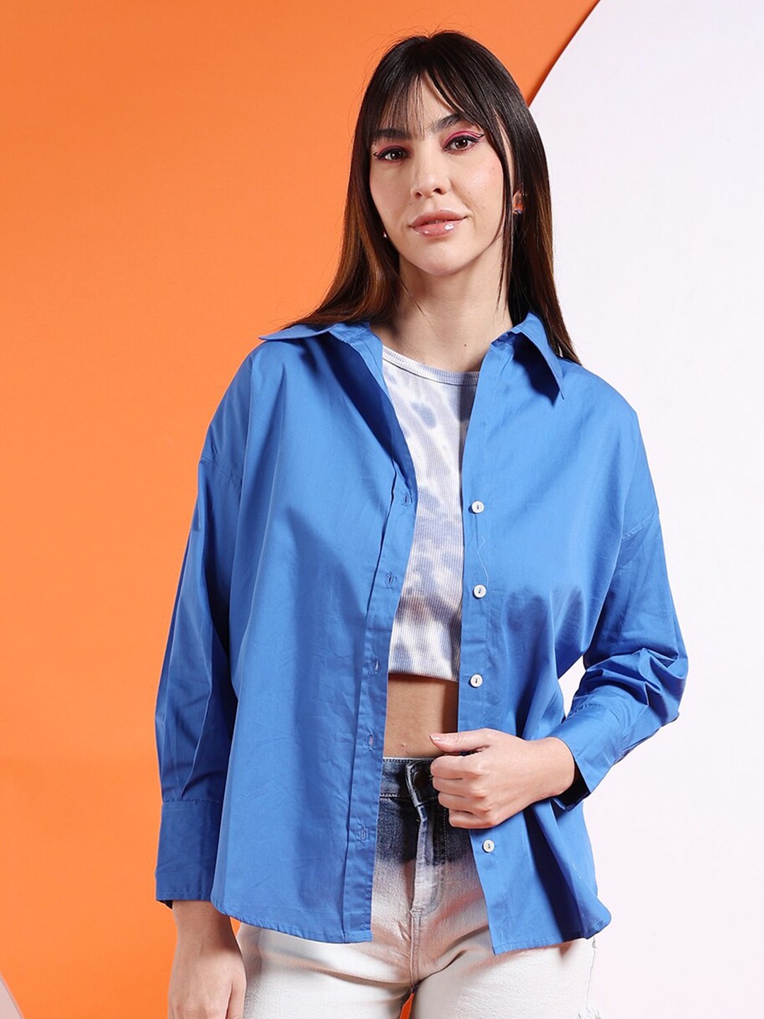 Freehand by The Indian Garage Co Oversized Drop-Shoulder Sleeves Cotton Casual Shirt, Blue
Freehand by The Indian Garage Co Oversized Drop-Shoulder Sleeves Cotton Casual Shirt, Blue