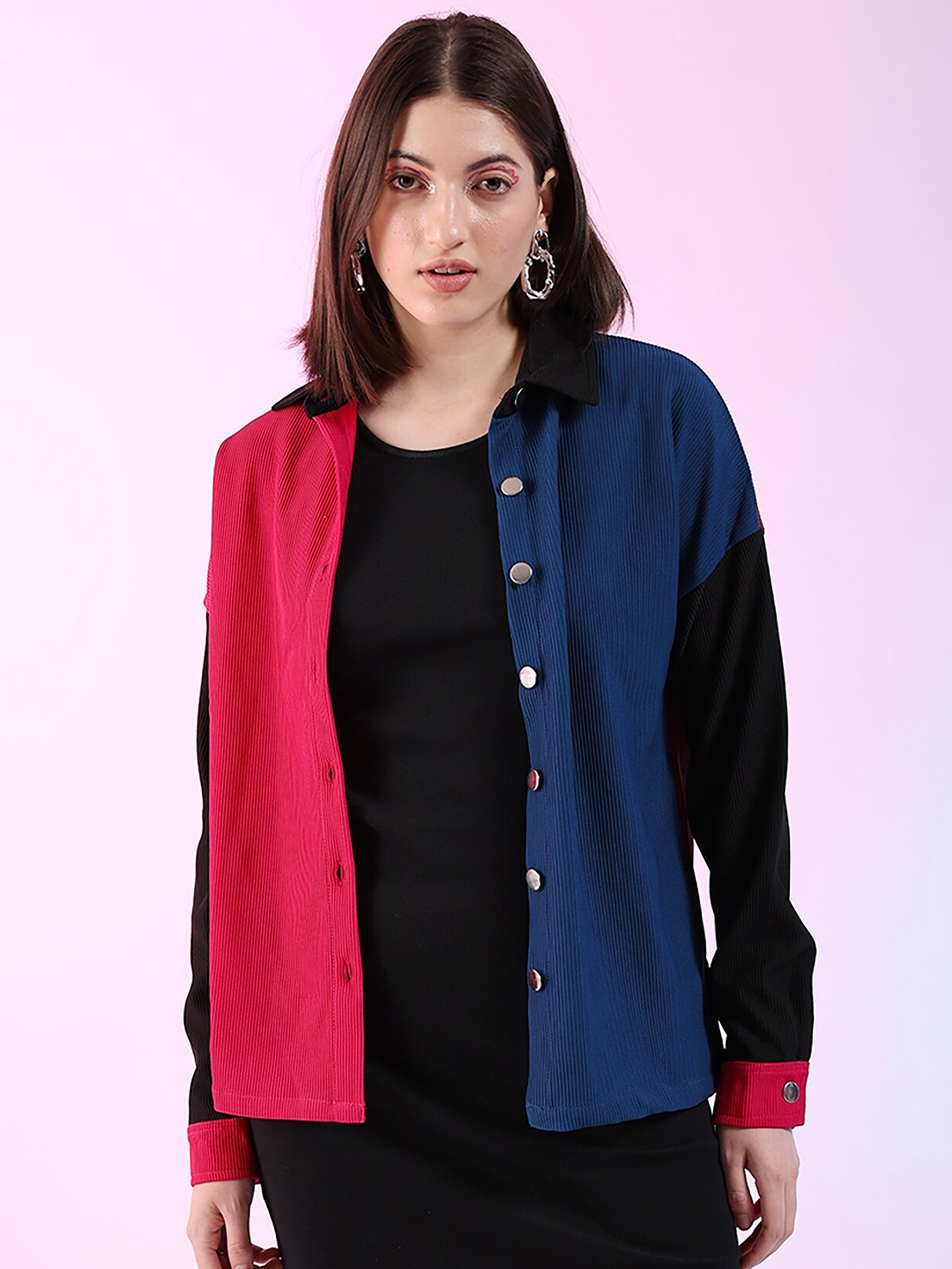 Freehand by The Indian Garage Co Boxy Colourblocked Drop-Shoulder Sleeves Casual Shirt, Pink
Freehand by The Indian Garage Co Boxy Colourblocked Drop-Shoulder Sleeves Casual Shirt, Pink