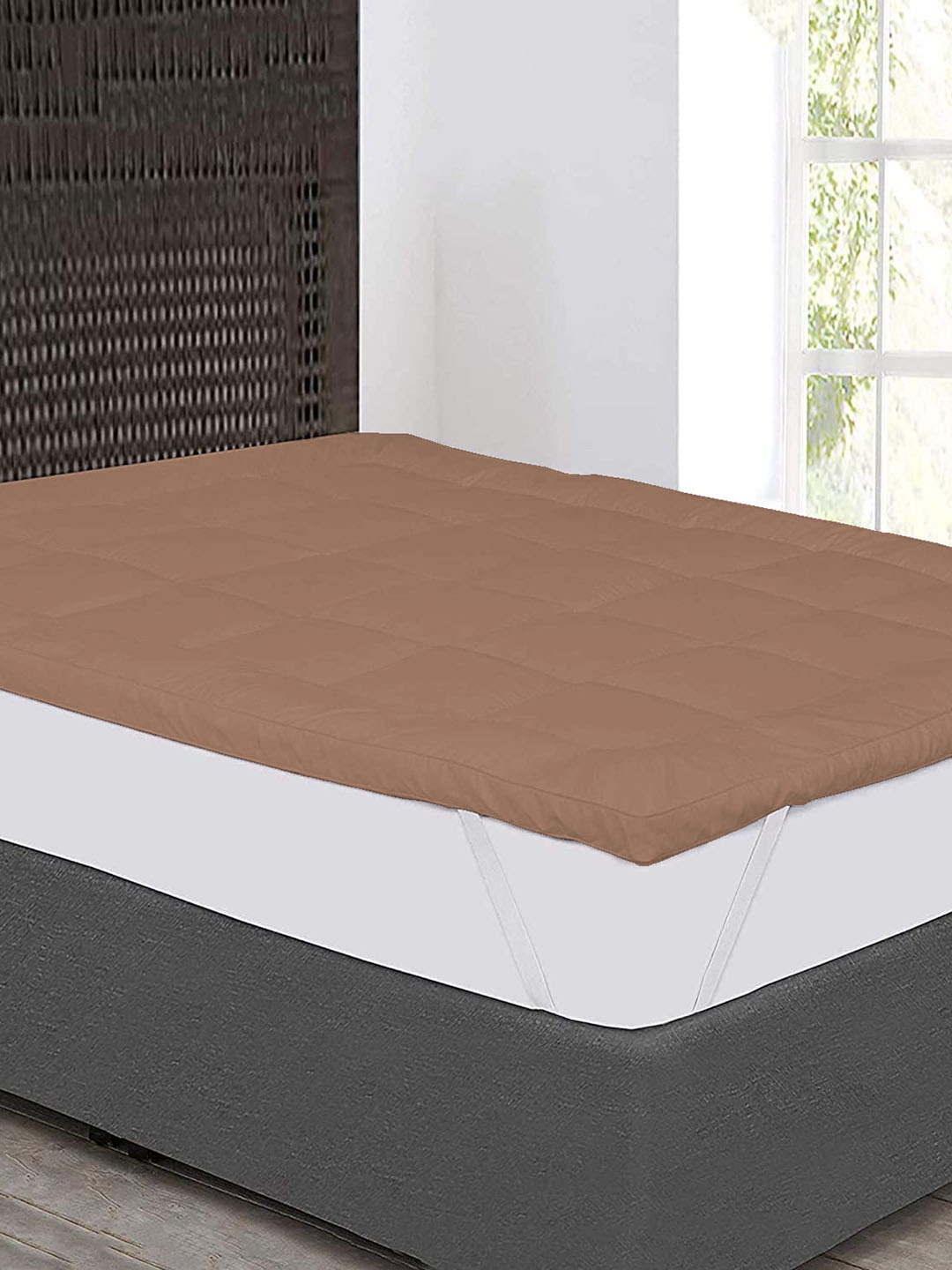 Jaipur Linen Brown Quilted Breathable Mattress Protector
