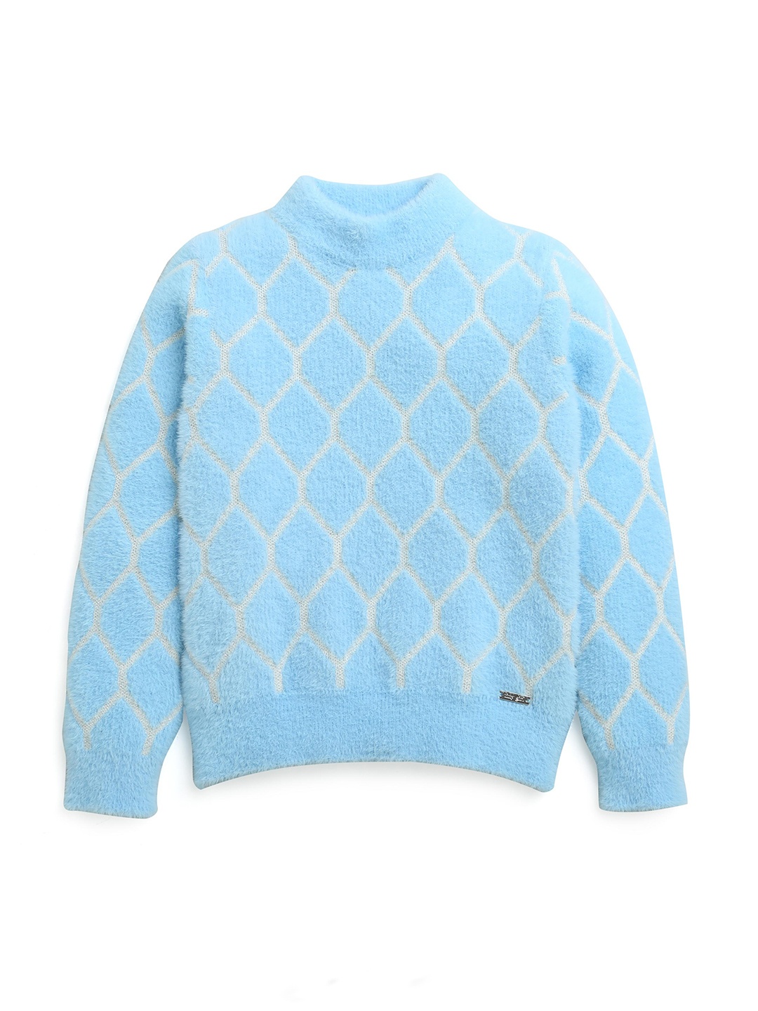 Tiny Girl Girls Geometric Self Design Mock Collar Long Sleeve Pullover Sweater, Blue
Tiny Girl Girls Geometric Self Design Mock Collar Long Sleeve Pullover Sweater, Blue