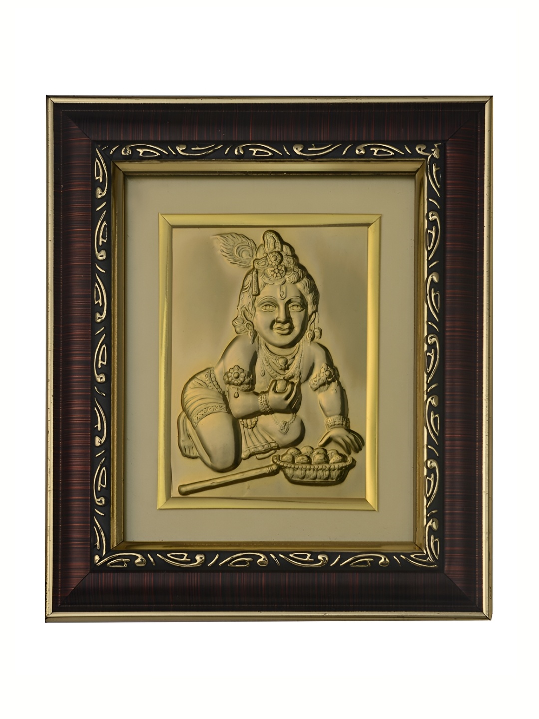 Pray Everyday Brown & Gold-Plated Copper Ladoo Gopal Ji Self Design Wall Photo Frame
Pray Everyday Brown & Gold-Plated Copper Ladoo Gopal Ji Self Design Wall Photo Frame
