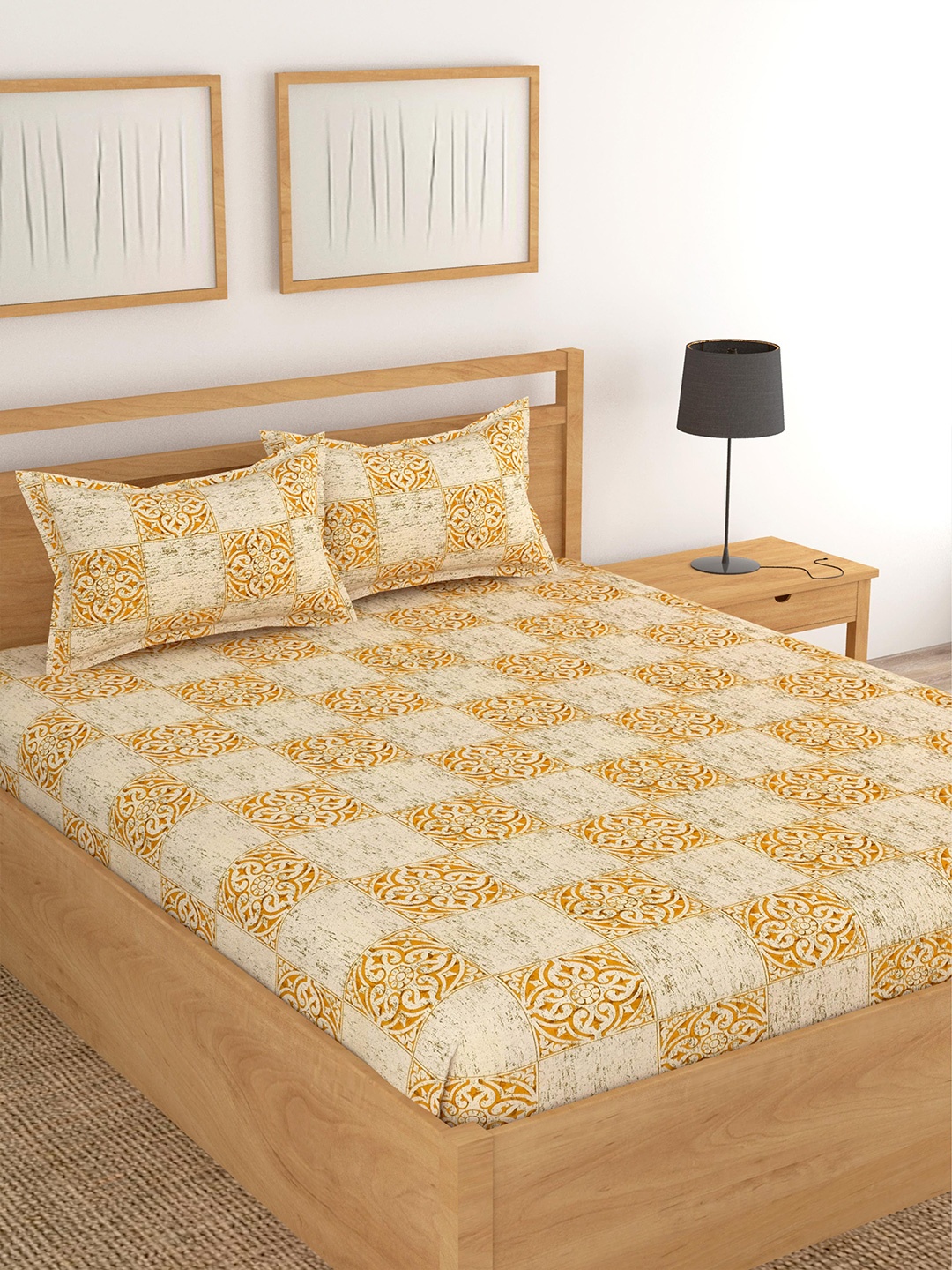 Lali Prints Brown & Mustard Ethnic Motifs Cotton 180 TC King Bedsheet with 2 Pillow Covers
Lali Prints Brown & Mustard Ethnic Motifs Cotton 180 TC King Bedsheet with 2 Pillow Covers