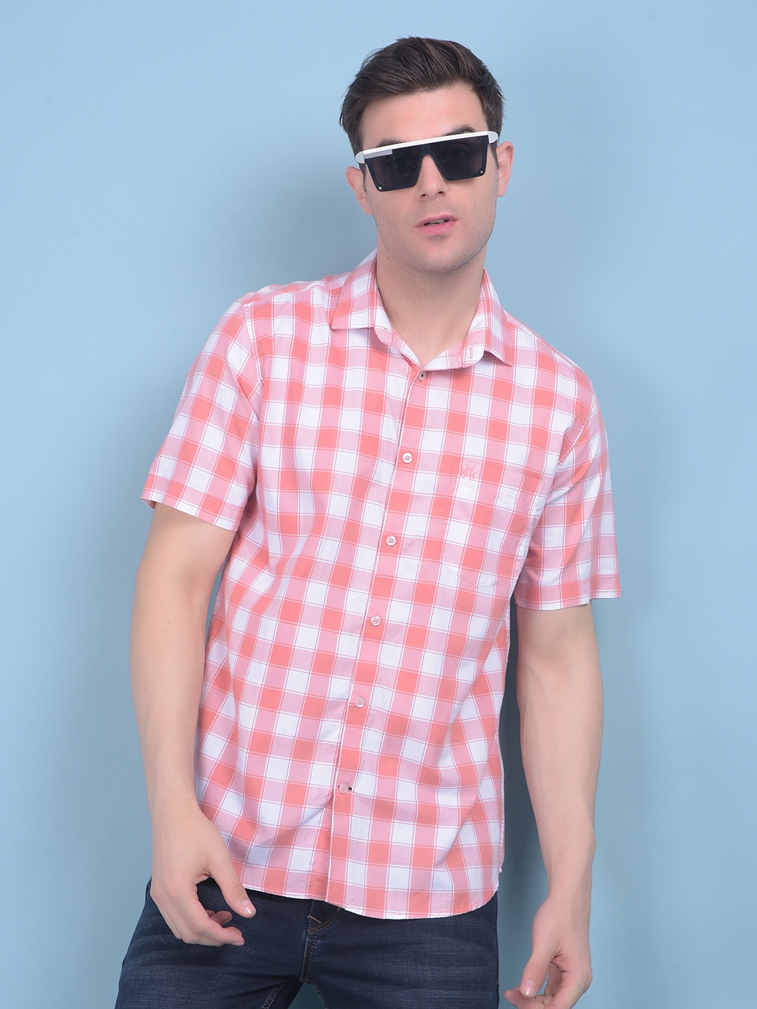 Crimsoune Club Classic Slim Fit Gingham Checked Pure Cotton Casual Shirt, Peach
Crimsoune Club Classic Slim Fit Gingham Checked Pure Cotton Casual Shirt, Peach