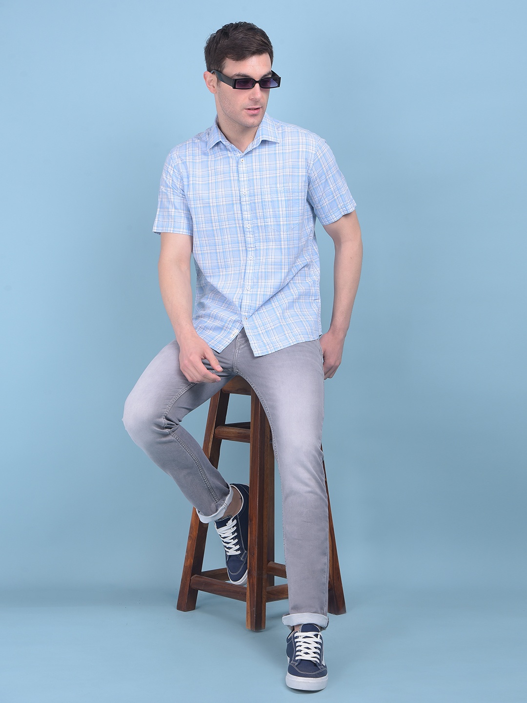 Crimsoune Club Classic Slim Fit Tartan Checked Short Sleeves Pure Cotton Casual Shirt, Blue
Crimsoune Club Classic Slim Fit Tartan Checked Short Sleeves Pure Cotton Casual Shirt, Blue
