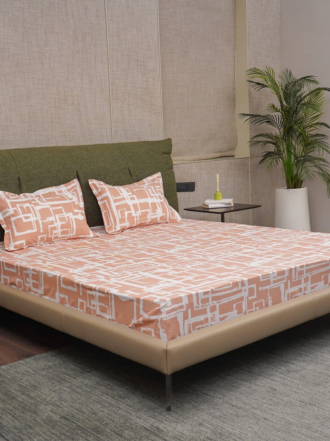 URBAN SPACE Peach-Coloured Printed Cotton 200 TC Single Bedsheet With 2 Pillow Covers
URBAN SPACE Peach-Coloured Printed Cotton 200 TC Single Bedsheet With 2 Pillow Covers